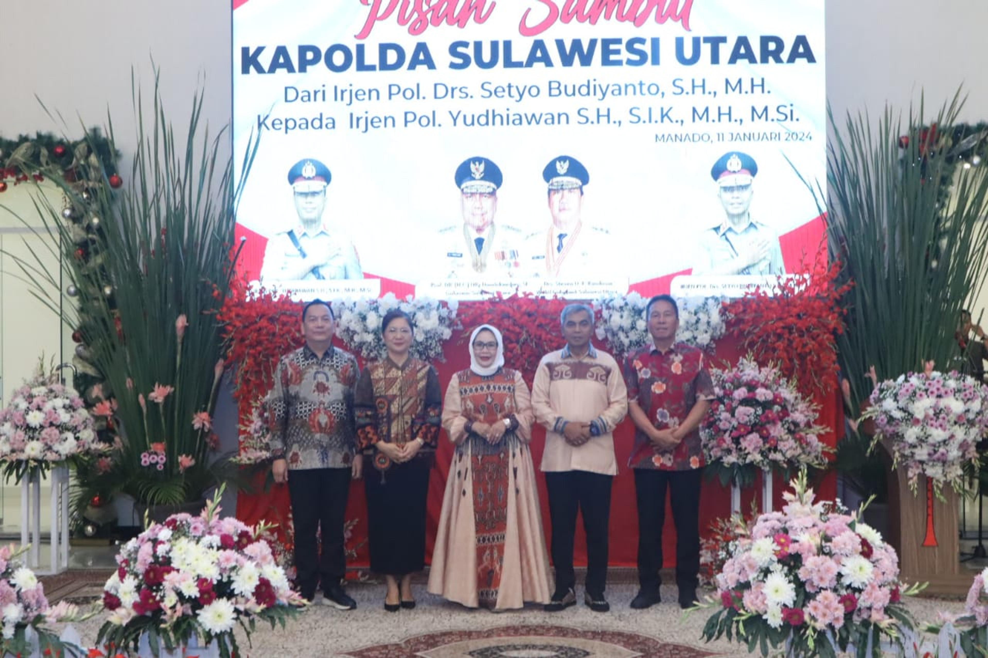 Walikota Caroll Hadiri Acara Pisah Sambut Kapolda Sulut