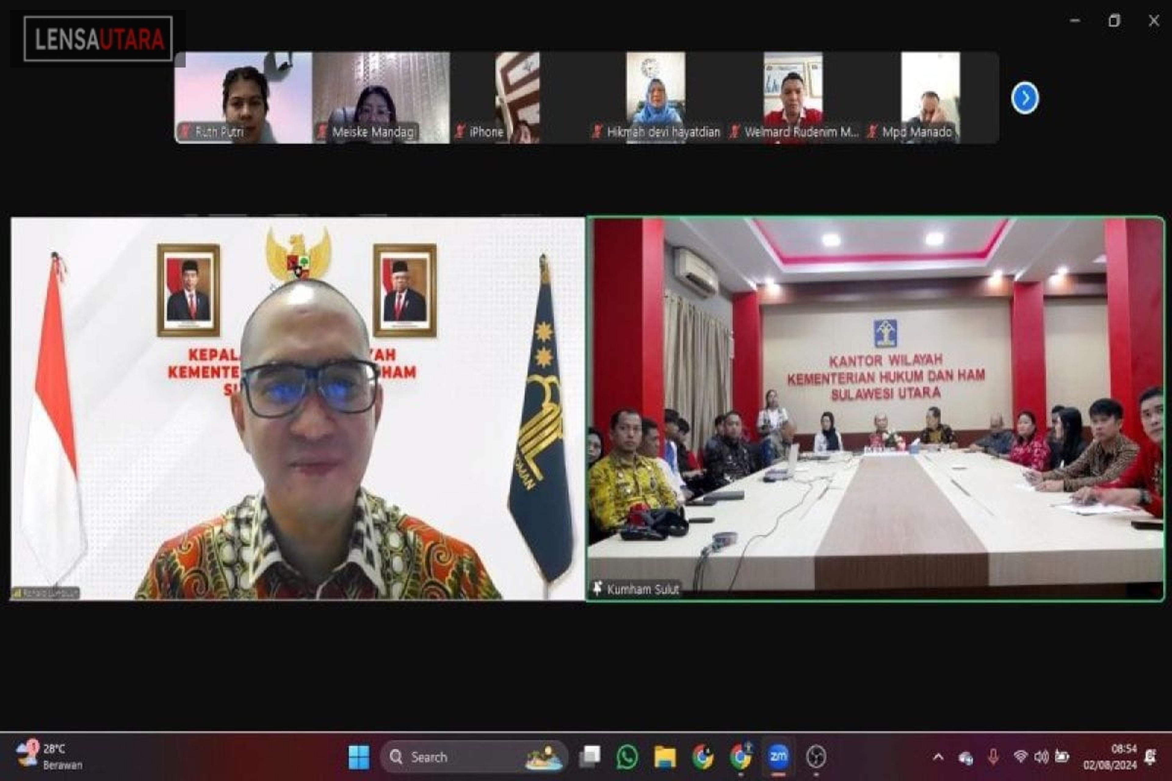 Kemenkumham Sulut Gelar FGD Evaluasi Kebijakan Permenkumham No.15 Tahun 2020