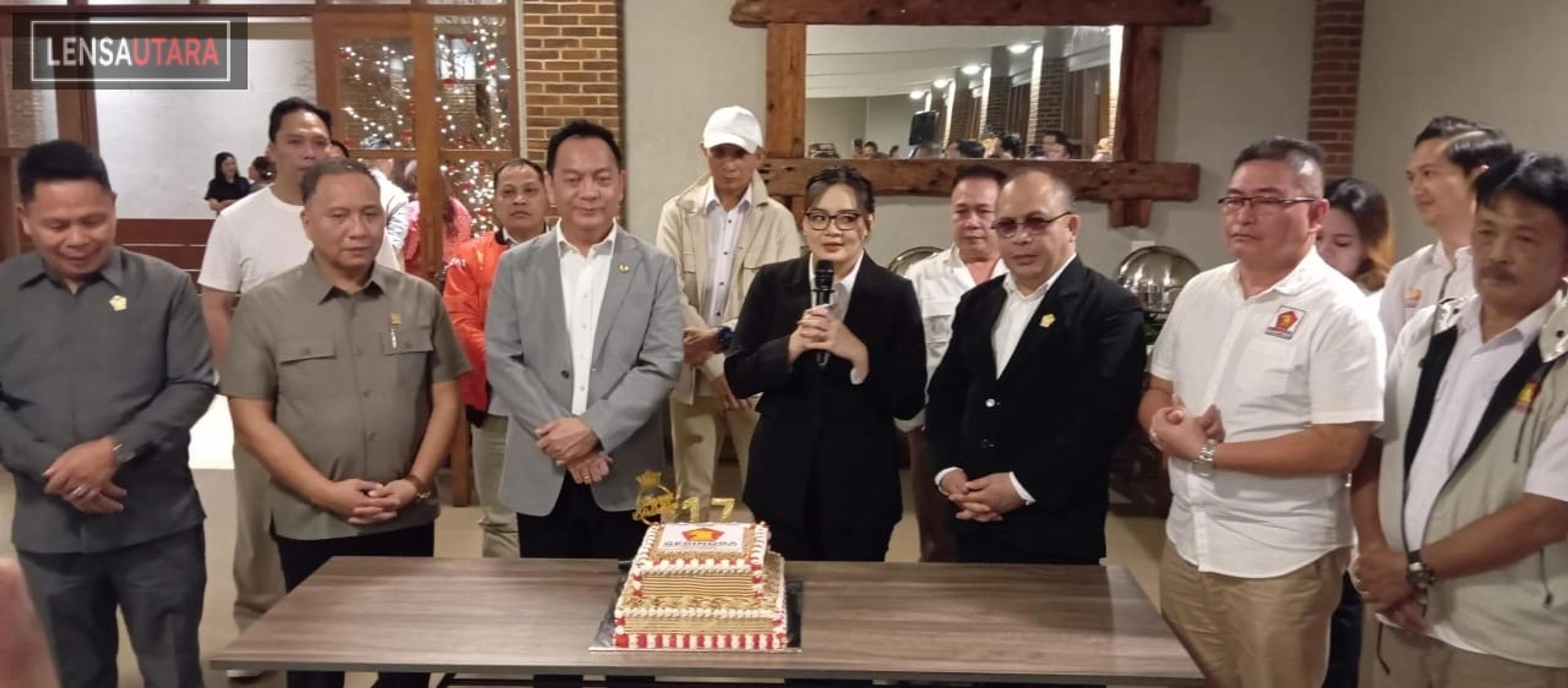Rayakan HUT ke-17 Gerindra, Sendy Ajak Kader Bersatu Demi Kemajuan Tomohon