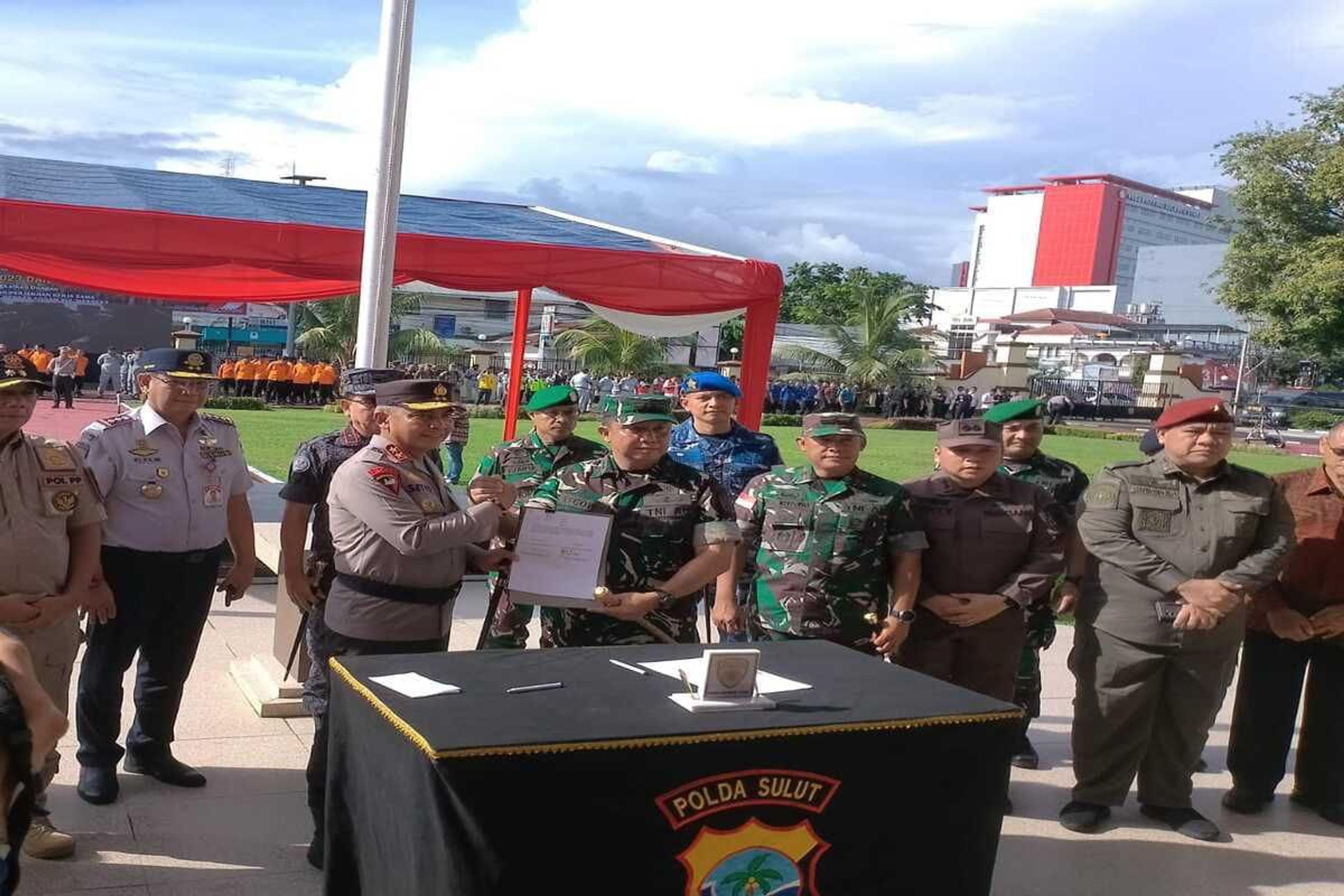 Polda Sulut-Kodam XIII Tandatangani Kerja Sama Pengamanan Pemilu