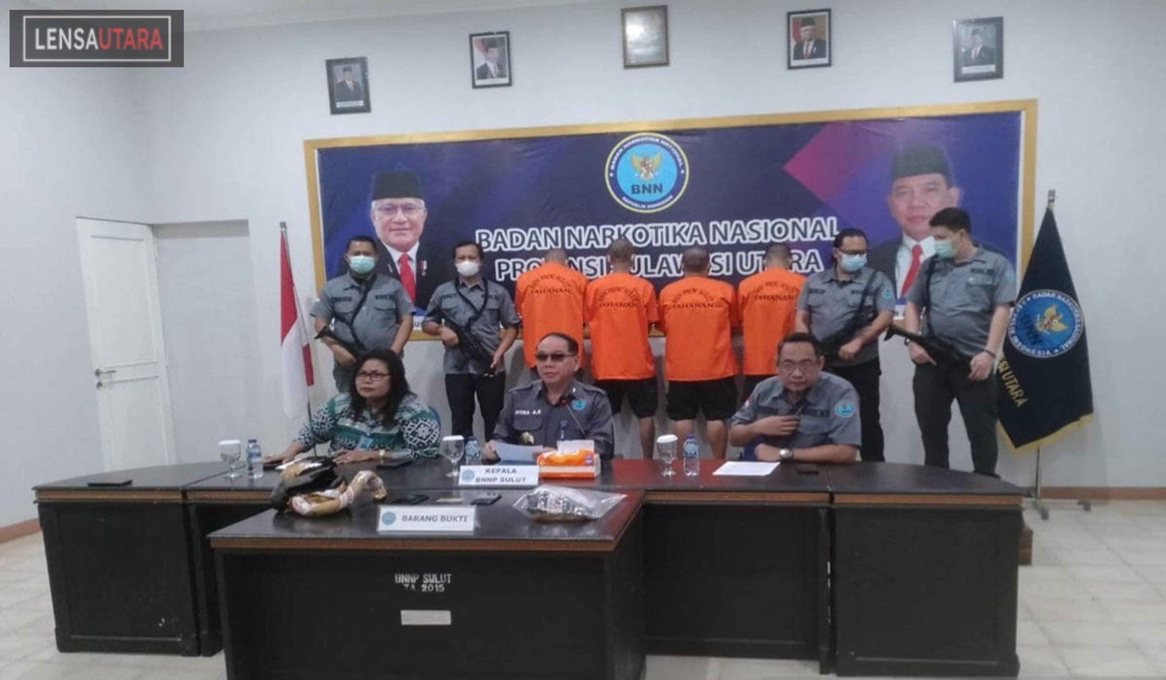 BNN Sulut Tangkap 4 Tersangka Jaringan Narkotika