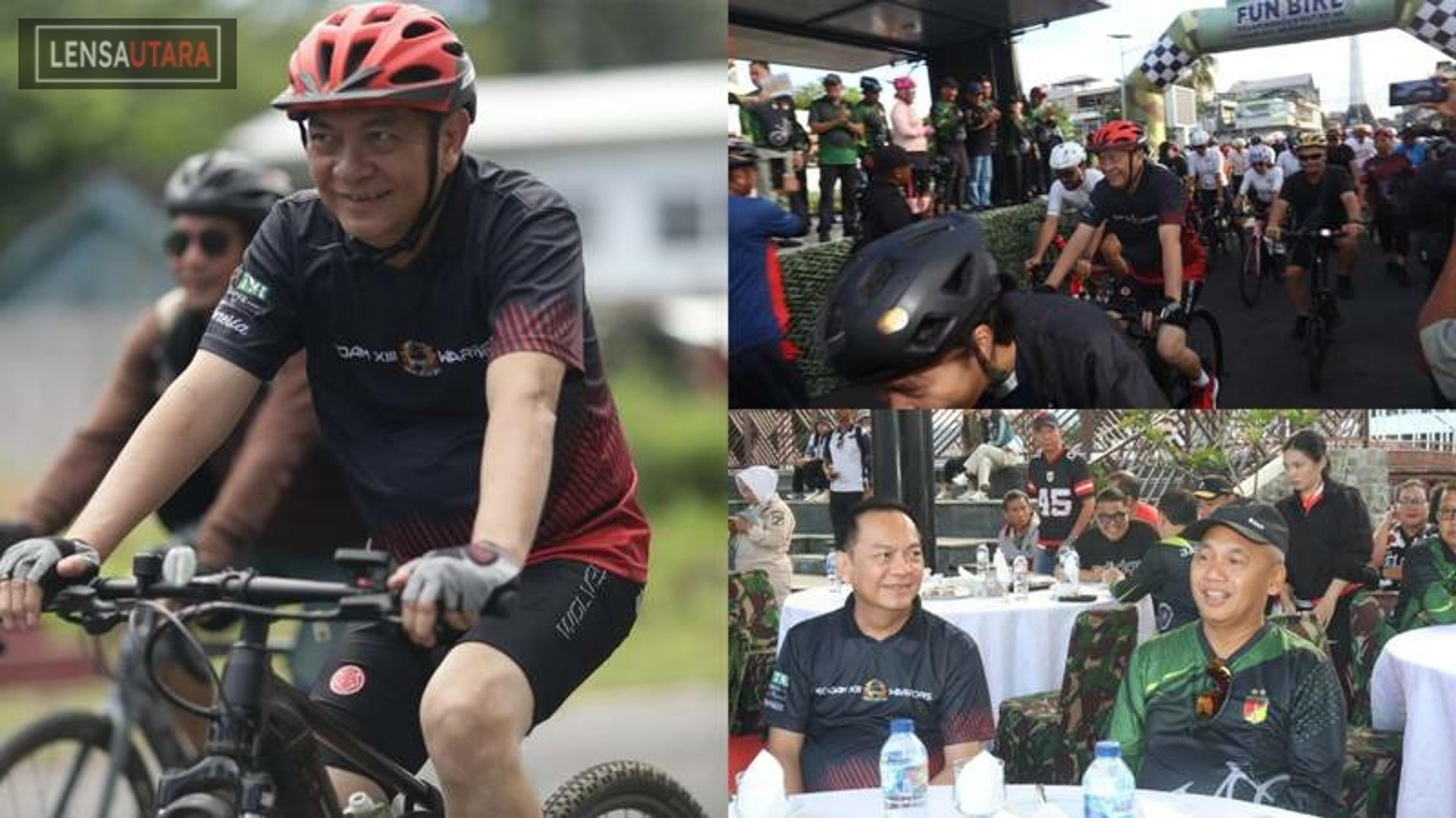 Meriahkan Fun Bike HUT Ke-68 Kodam XIII/Merdeka, Wali Kota Tomohon Ikut Keliling Danau Tondano