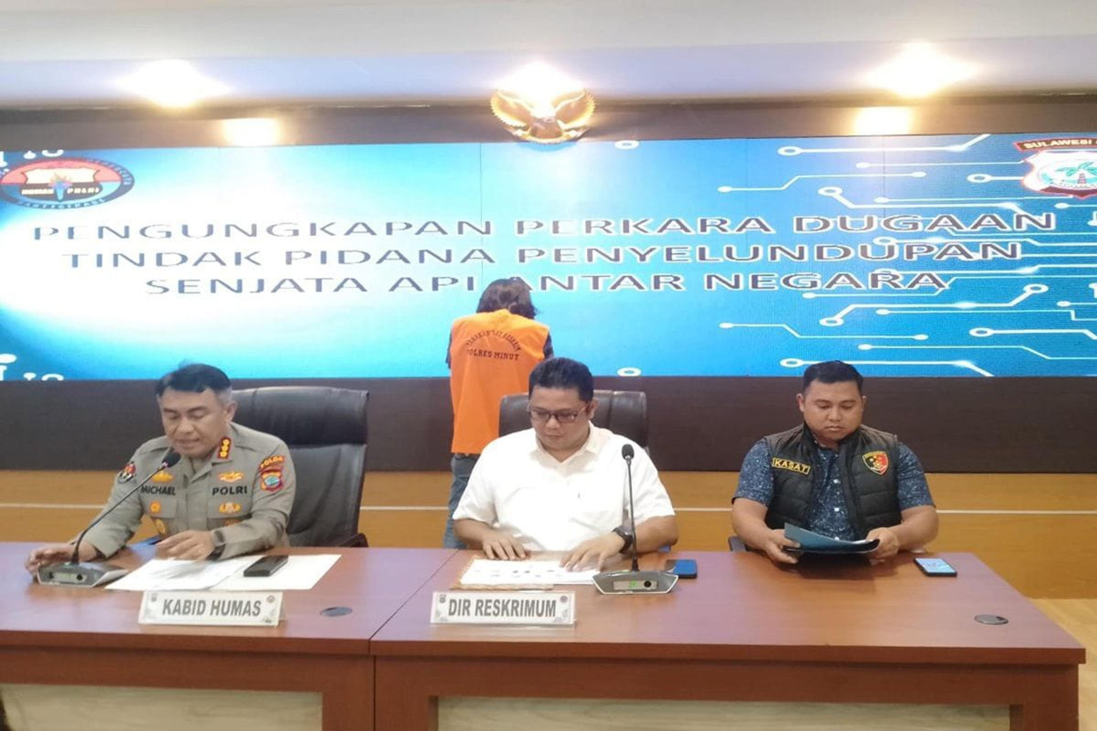 Polda Sulut Amankan Tersangka Penyelundup Senjata Api dari Filipina