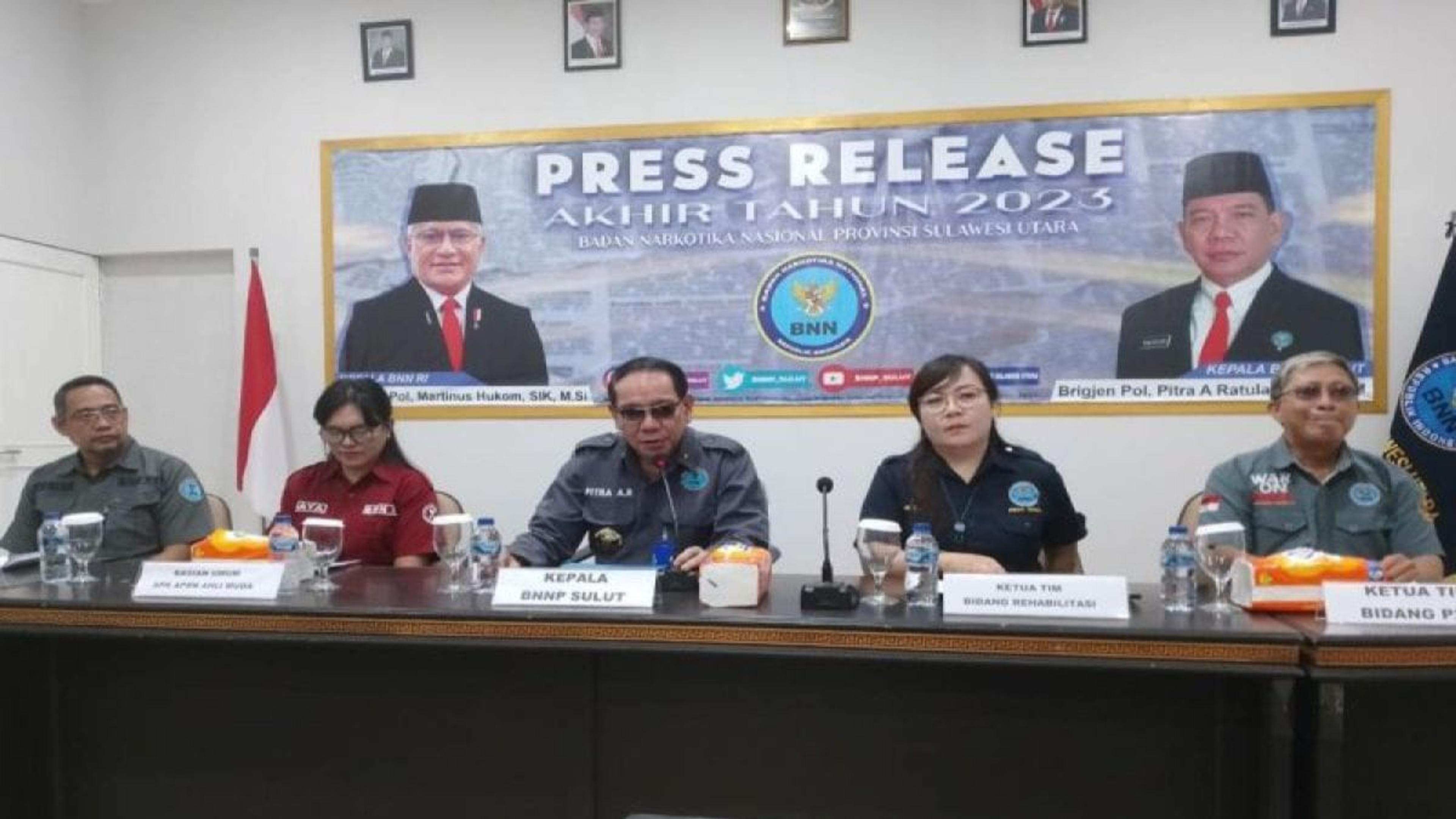 BNN Sulut Tangkap 19 Tersangka Narkotika Selama Tahun 2023