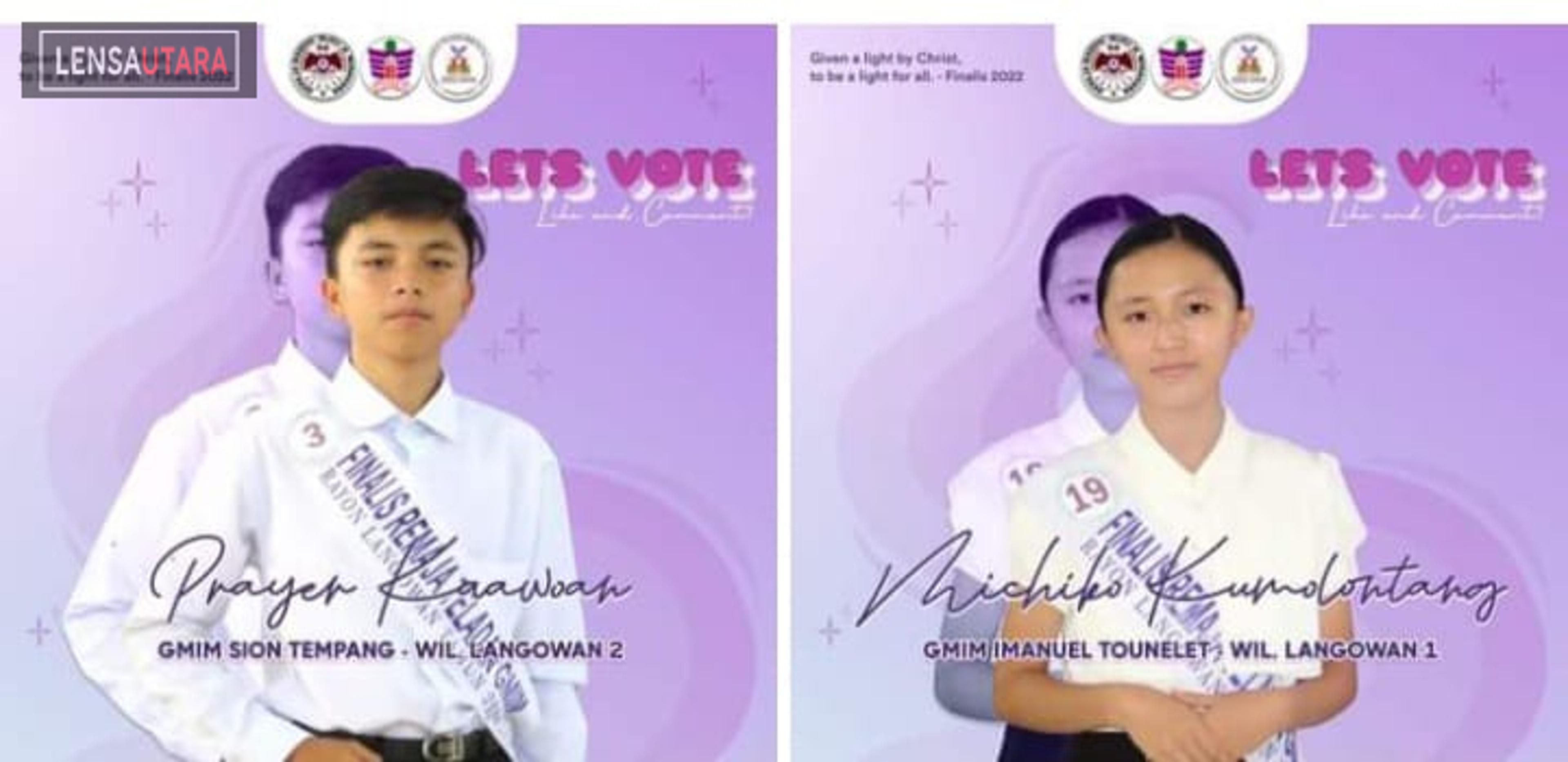 Prayer Kaawoan dan Michiko Kumolontang Raih Remaja Teladan Rayon Langowan