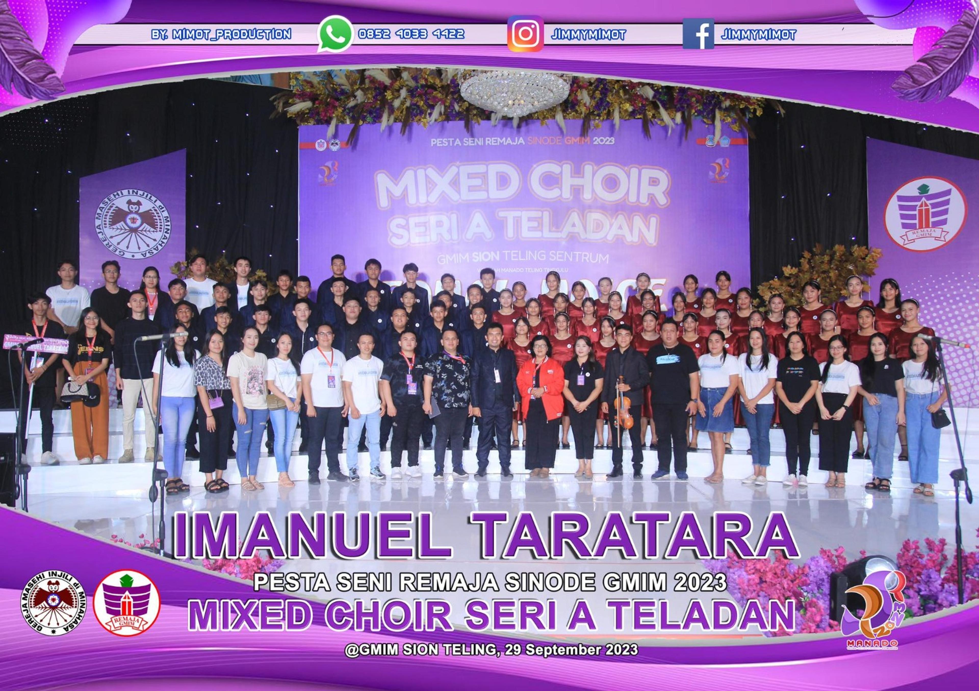 Resmi, GMIM Imanuel Taratara Juara 1 Mix Choir Seri A Teladan PSR 2023