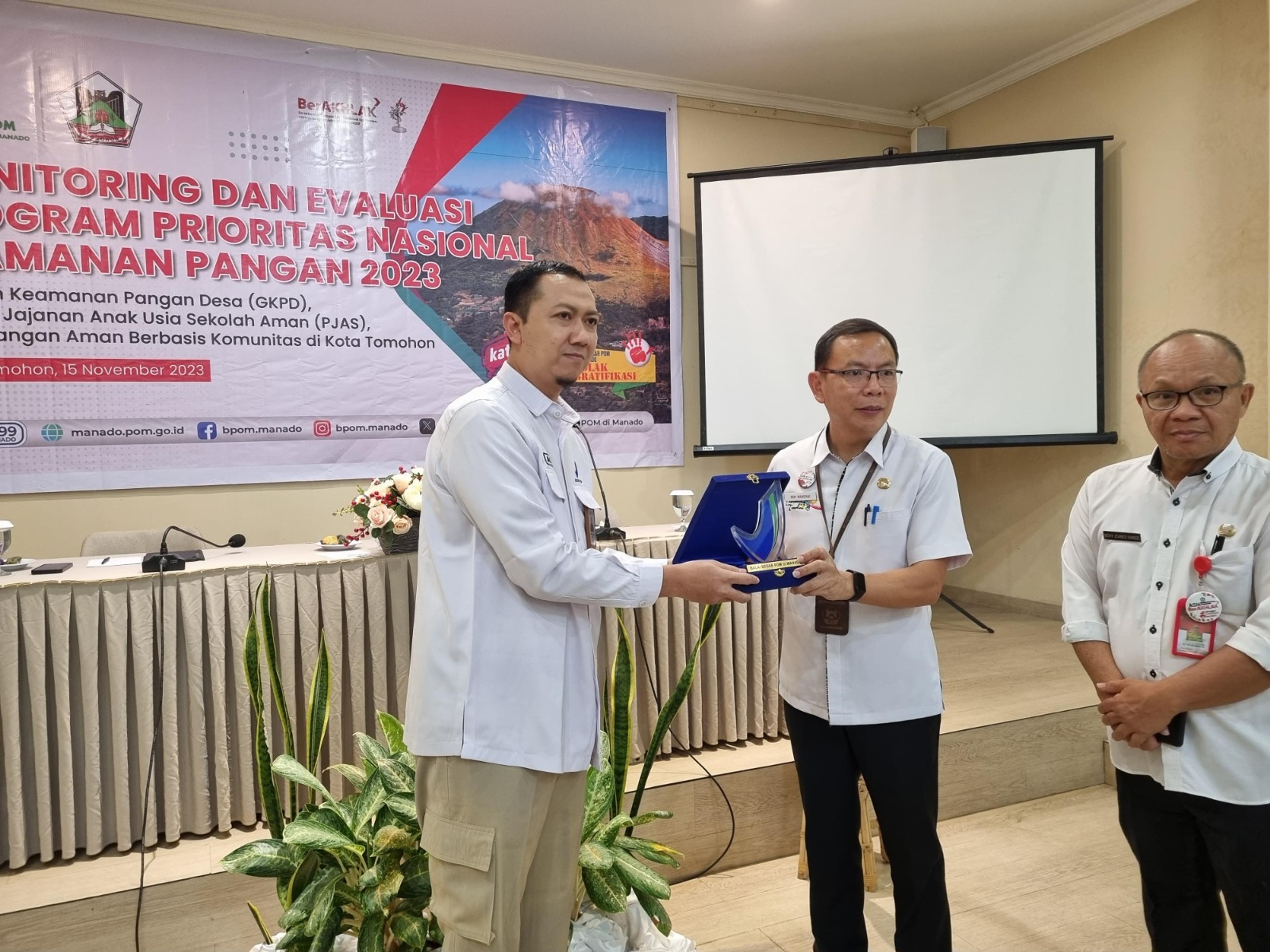 BPOM Manado dan Pemkot Tomohon Gelar Monev Program Nasional Keamanan Pangan