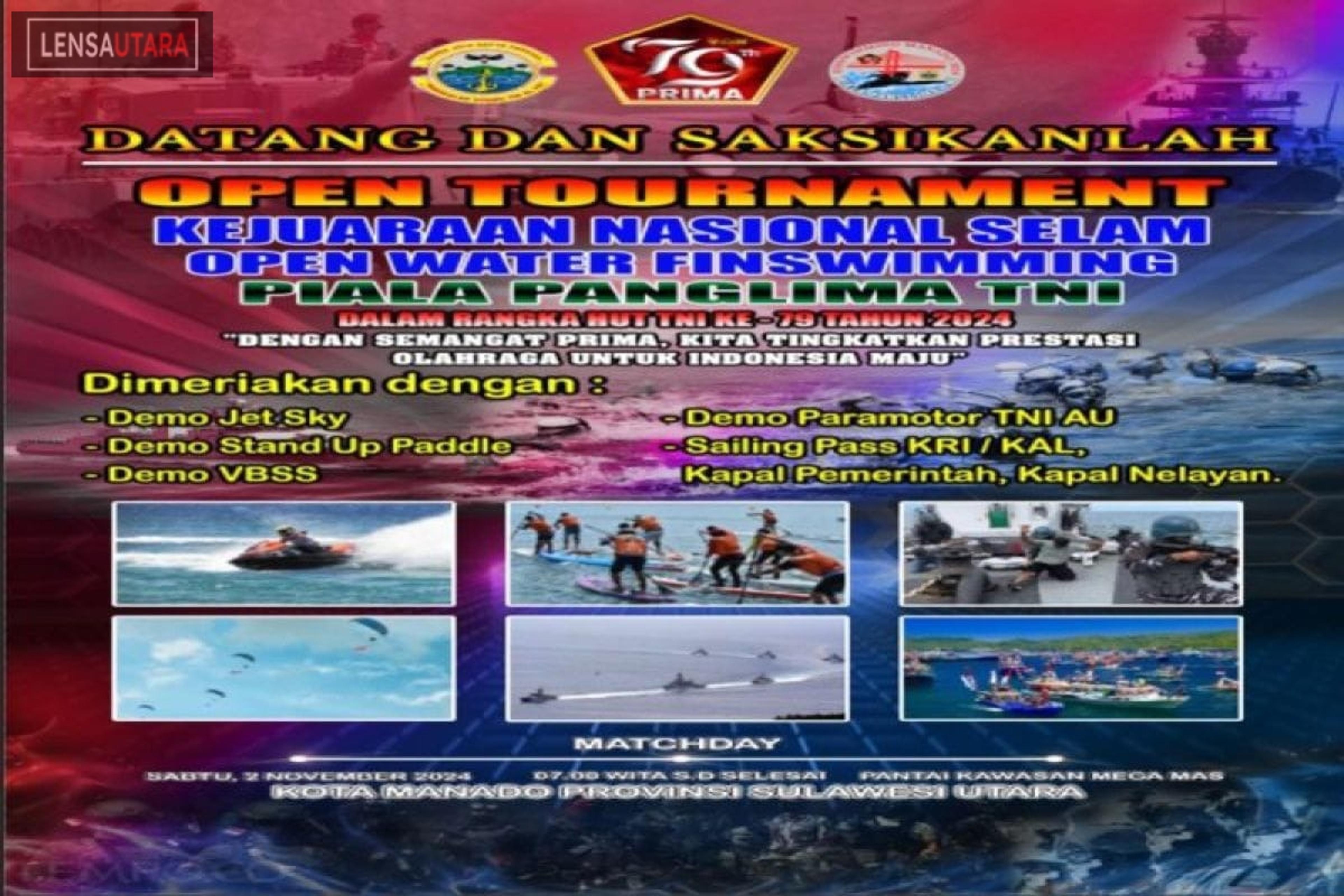 Manado Tuan Rumah Open Tournament Fin Swimming HUT ke-79 TNI