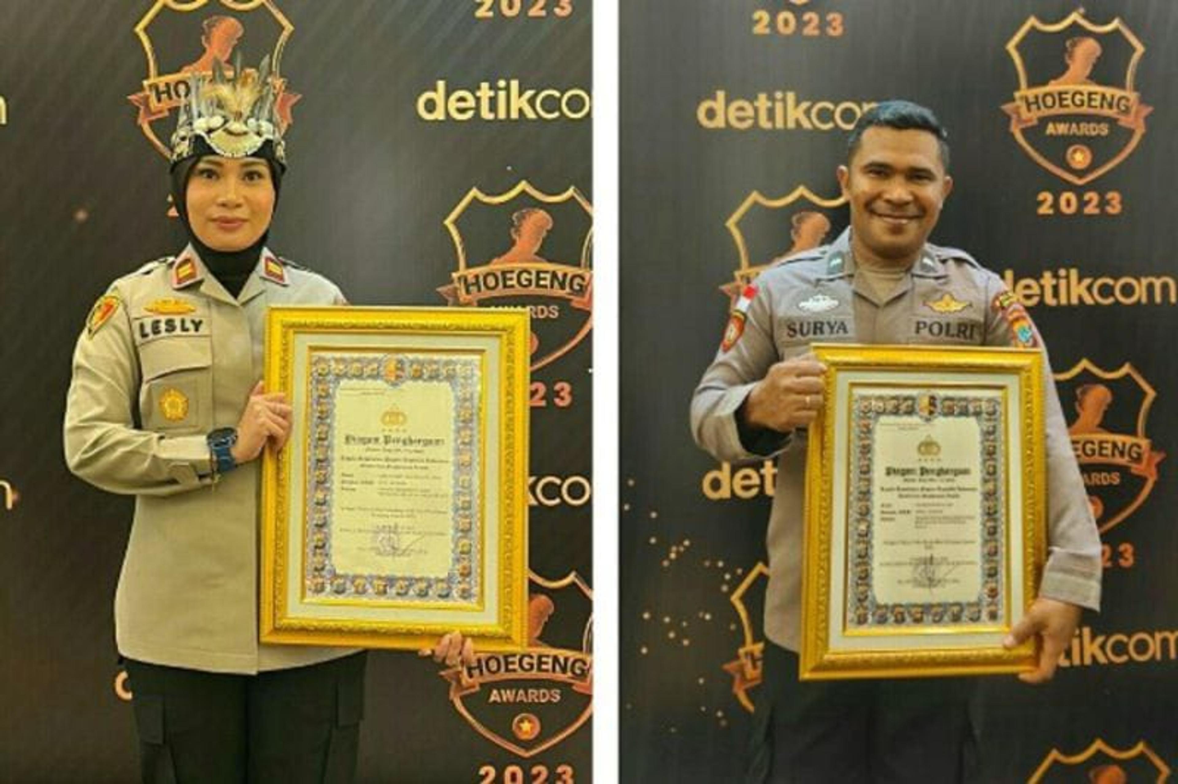 Dua Personel Polda Sulut Raih Penghargaan Hoegeng Awards 2023