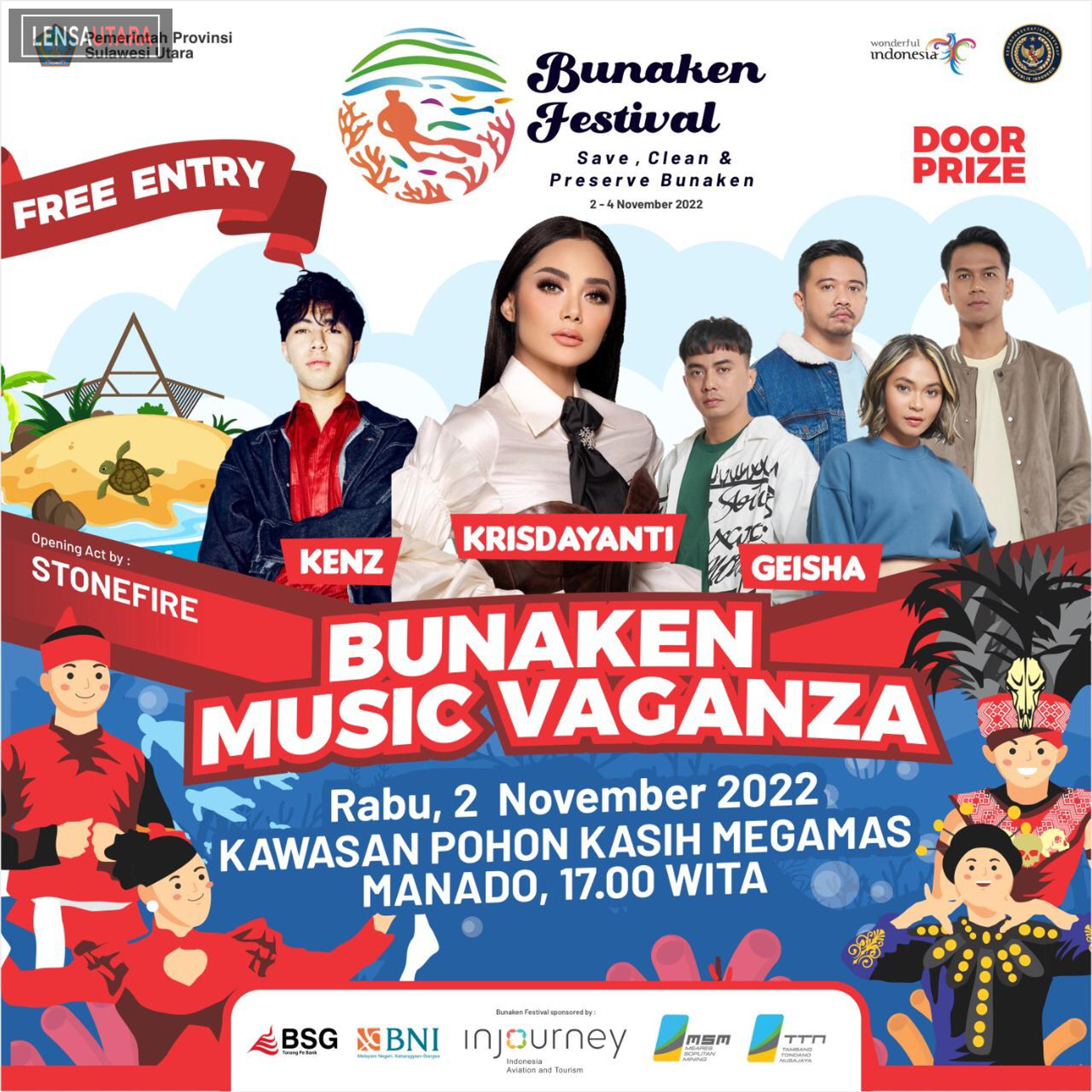 Festival Bunaken 2022 di 3 Lokasi, Dimeriahkan 3 Artis Top Indonesia