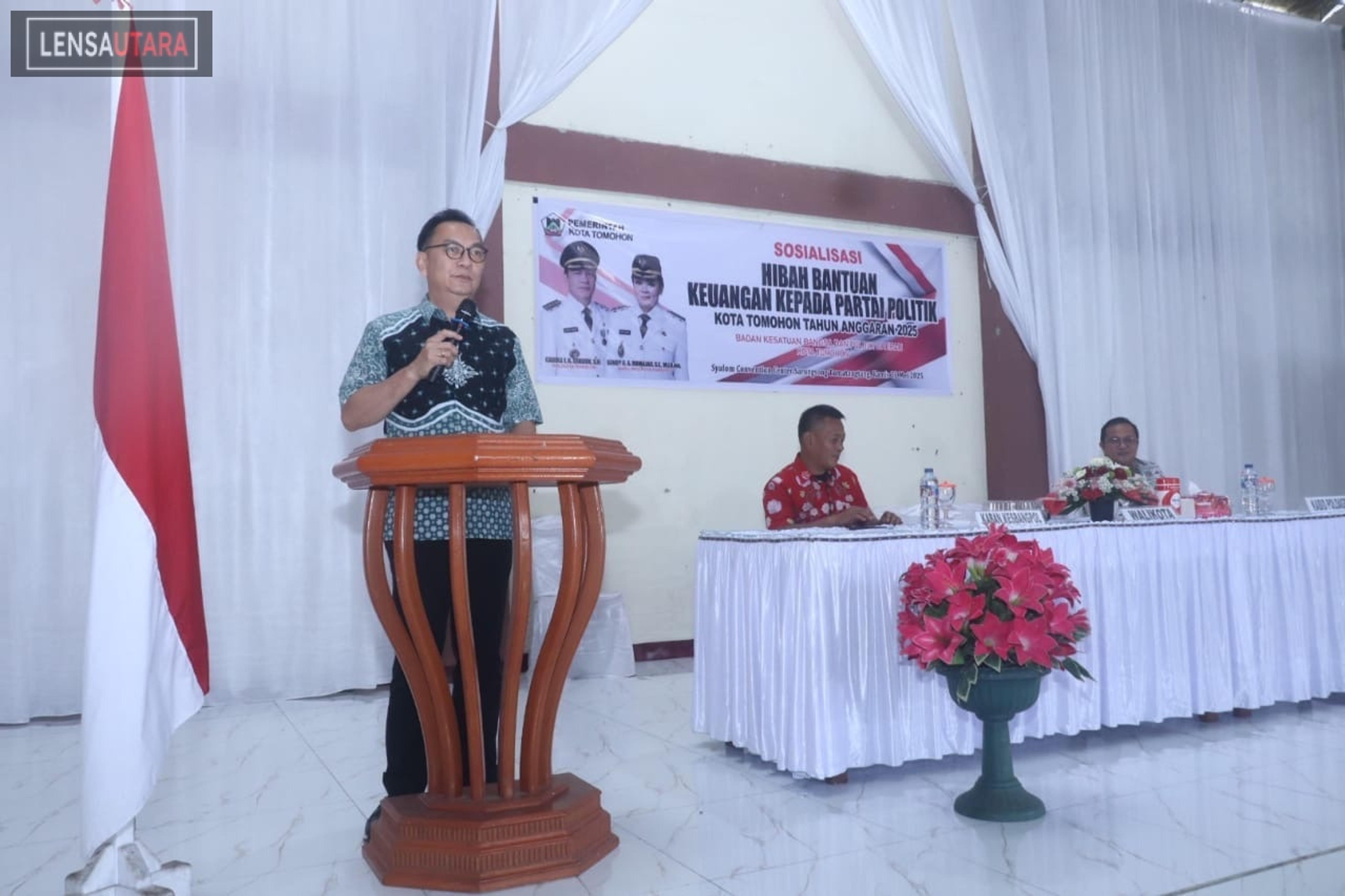 Partai Politik di Tomohon Terima Bantuan, Walikota Minta Transparansi Penggunaannya