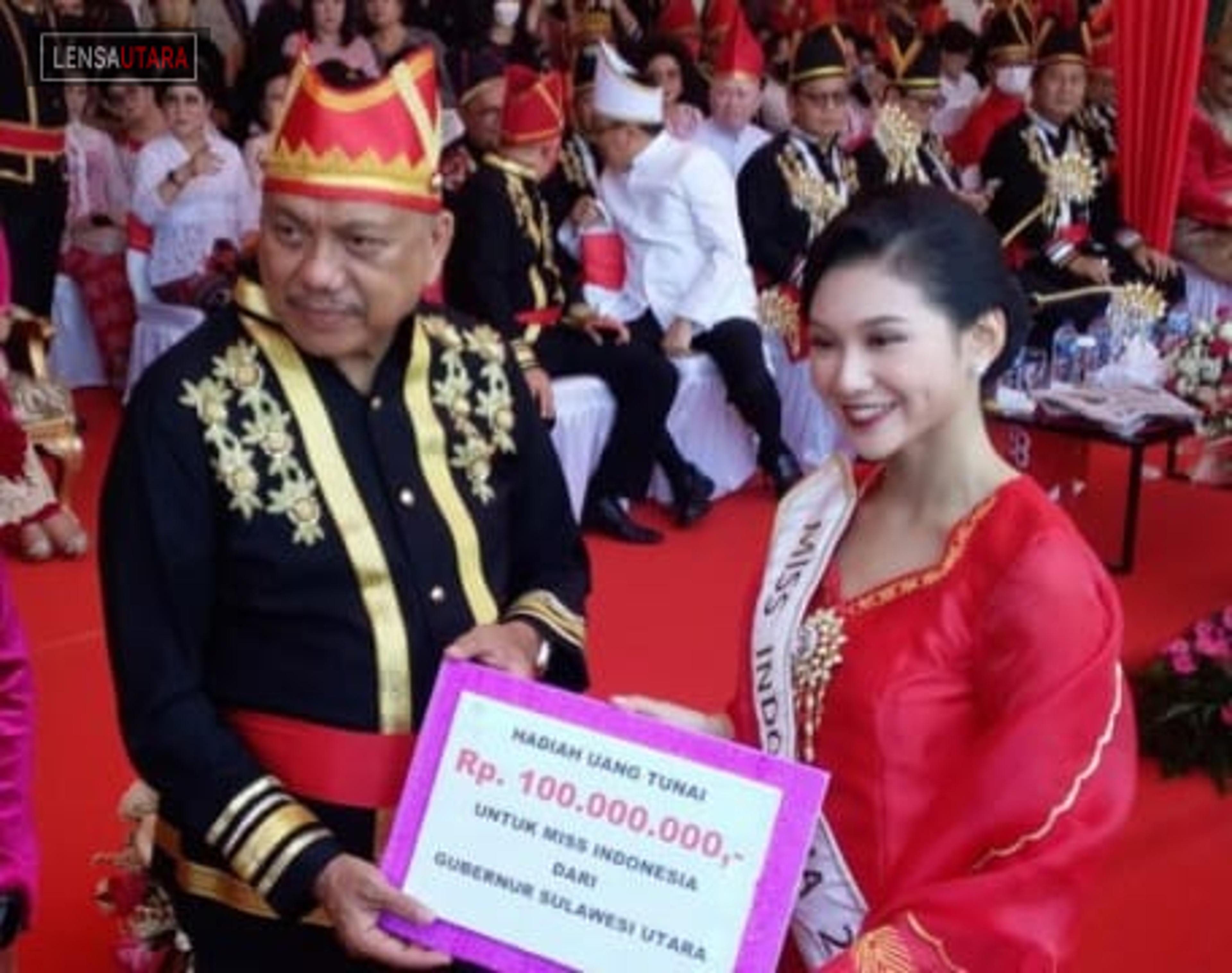 Miss Indonesia 2022 Audrey Vanessa, Terima Hadiah Rp. 100 Juta dari Gubernur Sulut