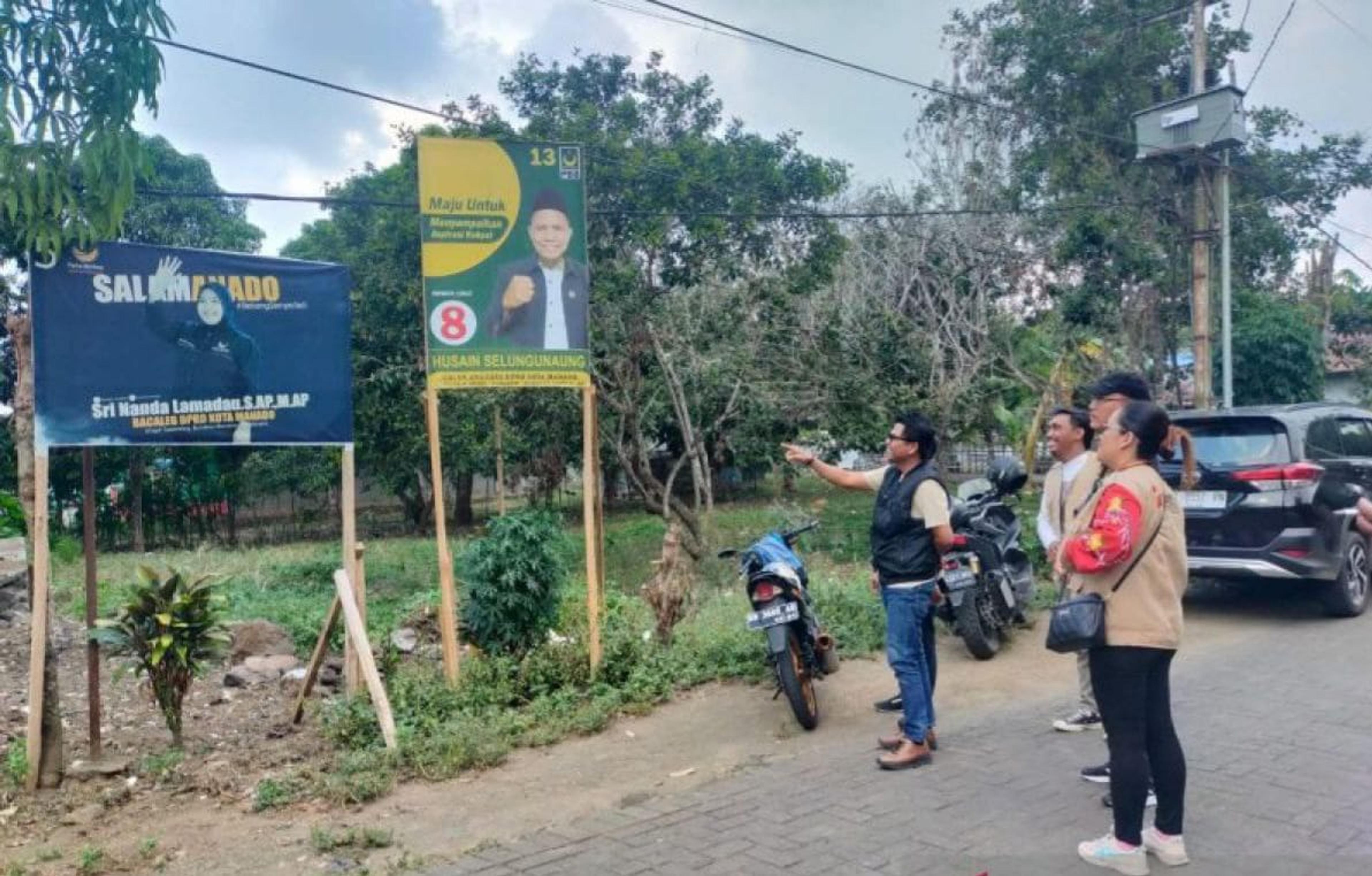 Bawaslu-Panwascam-Panwaslur di Manado Amankan Alat Peraga yang Melanggar
