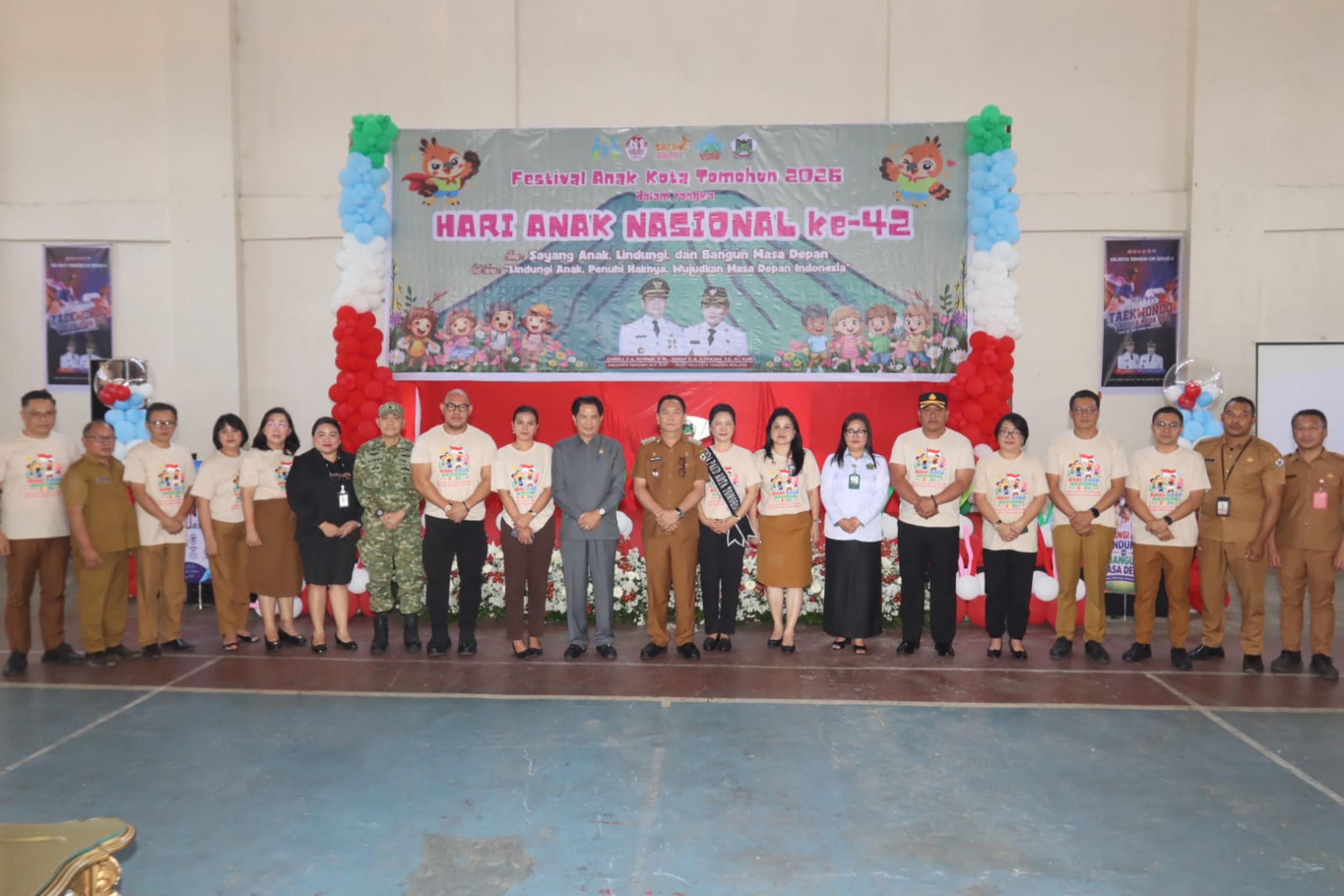 Festival Anak Kota Tomohon 2026 dalam rangka memperingati Hari Anak Nasional ke-42 Tahun 2026, dilaksanakan di GOR Babe Palar. (Ist)