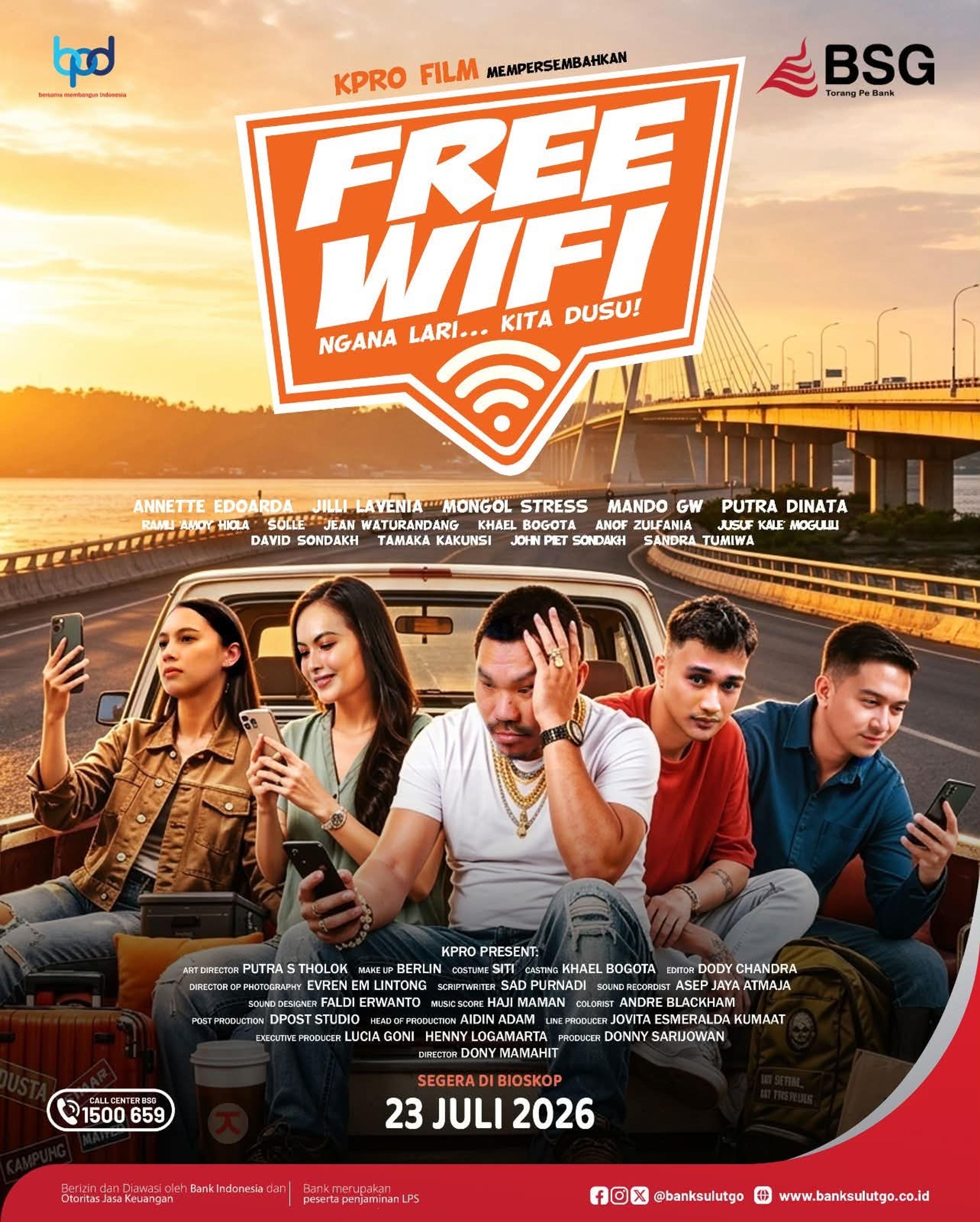 Film Free Wifi Siap Tayang di Bioskop-bioskop 23 Juli 2026, Dibintangi Sejumlah Artis dan Pelawak Asal Manado
