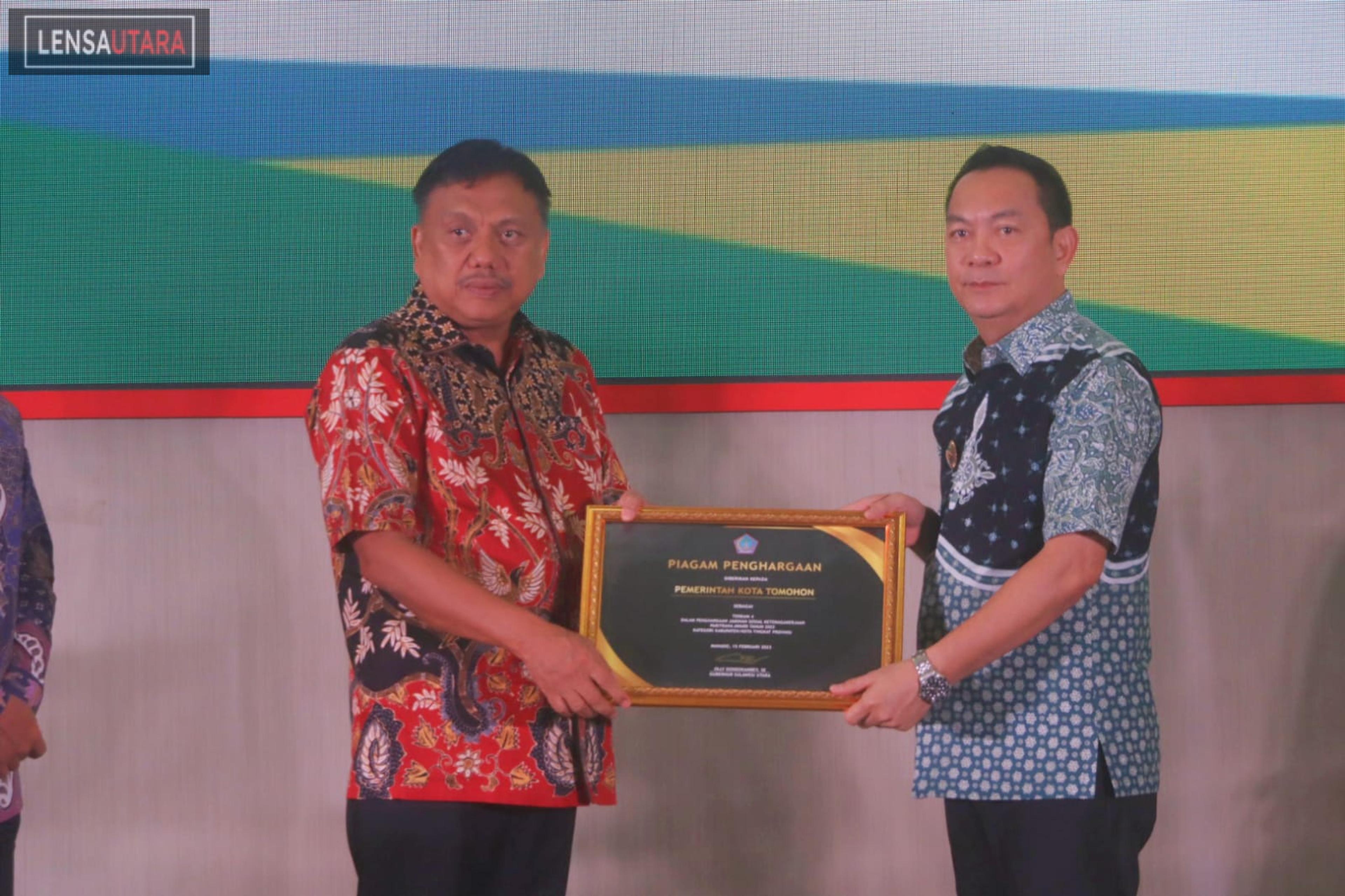 Tomohon Raih Terbaik 4 dalam Paritrana Award Tahun 2022