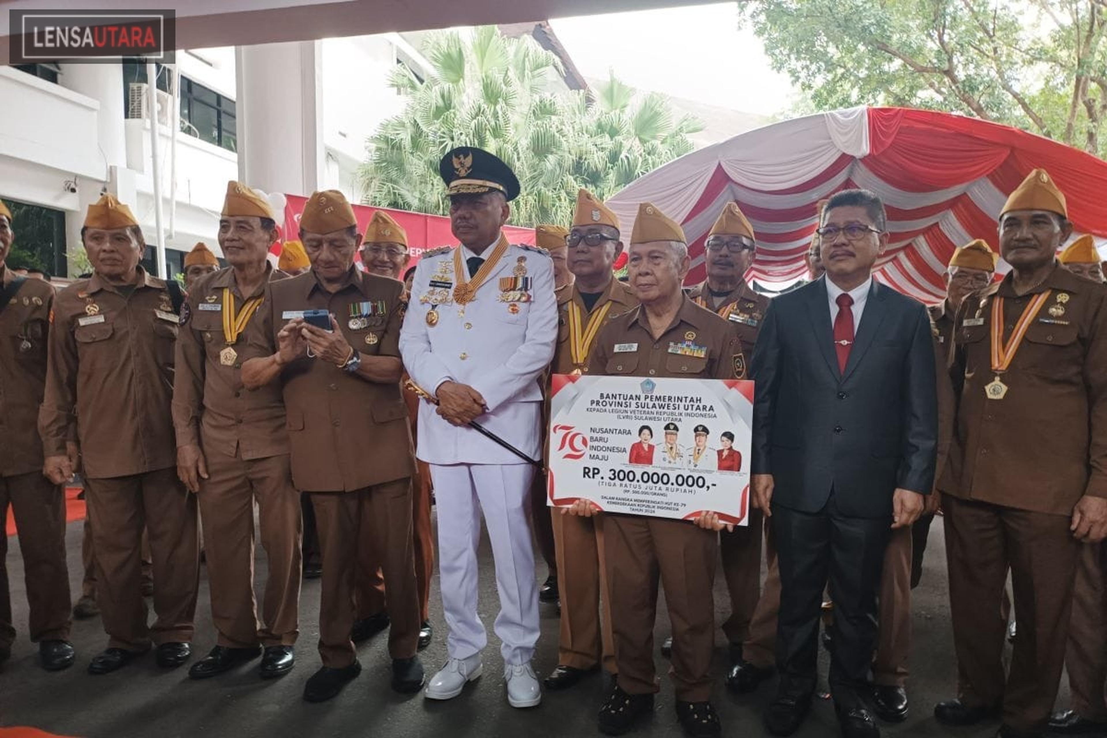 LVRI Sulawesi Utara Terima Bantuan Rp 300 juta di HUT Ke-79 RI