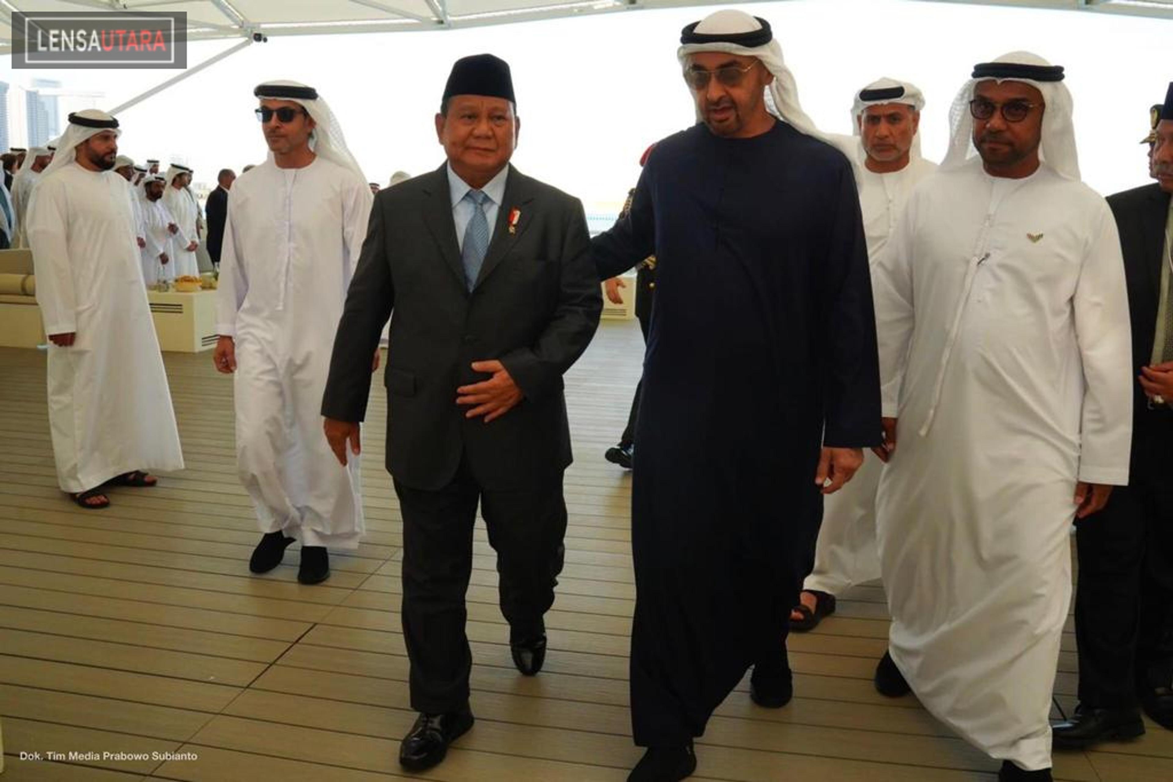 Presiden (UEA) Sheikh Mohamed Bin Sayed Al Nayha, Sambut Kedatangan Menhan RI Prabowo Subianto