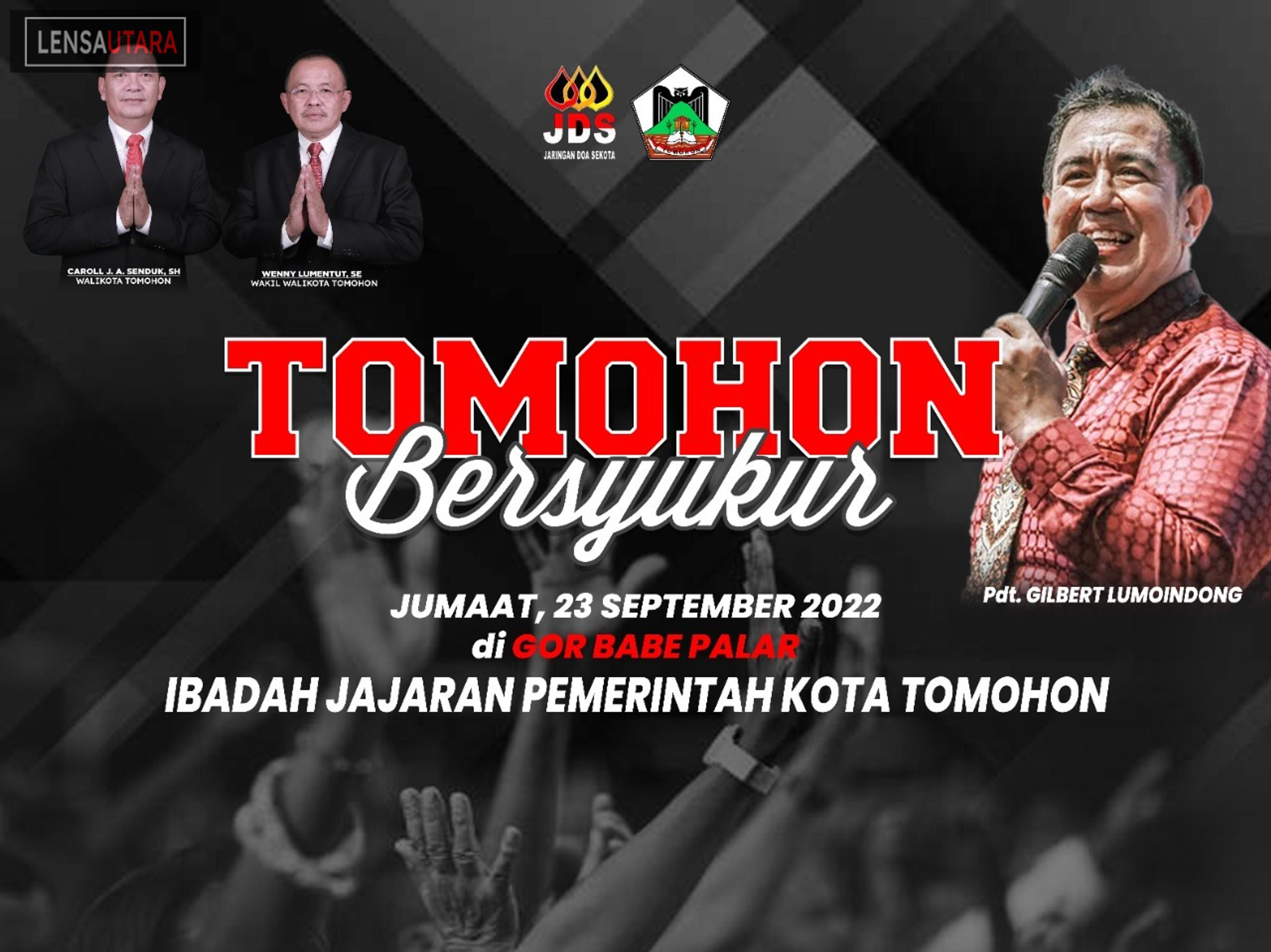 Pemkot Tomohon Hadirkan Pdt. Gilbert Lumoindong dalam KKR ‘Tomohon Bersyukur’