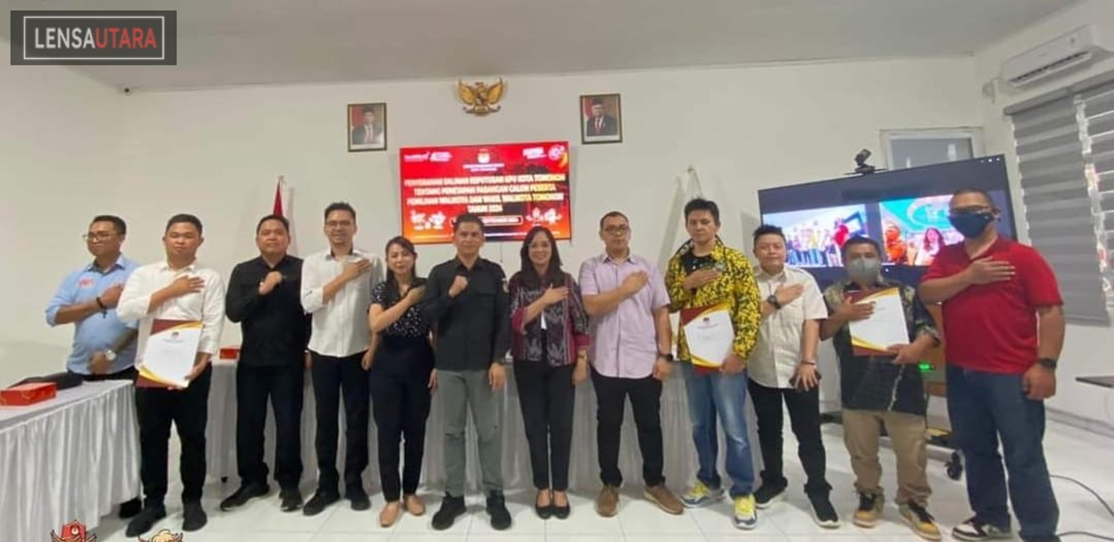 Resmi Ditetapkan KPU Tomohon, Hari Ini Tiga Paslon Cabut Nomor Urut