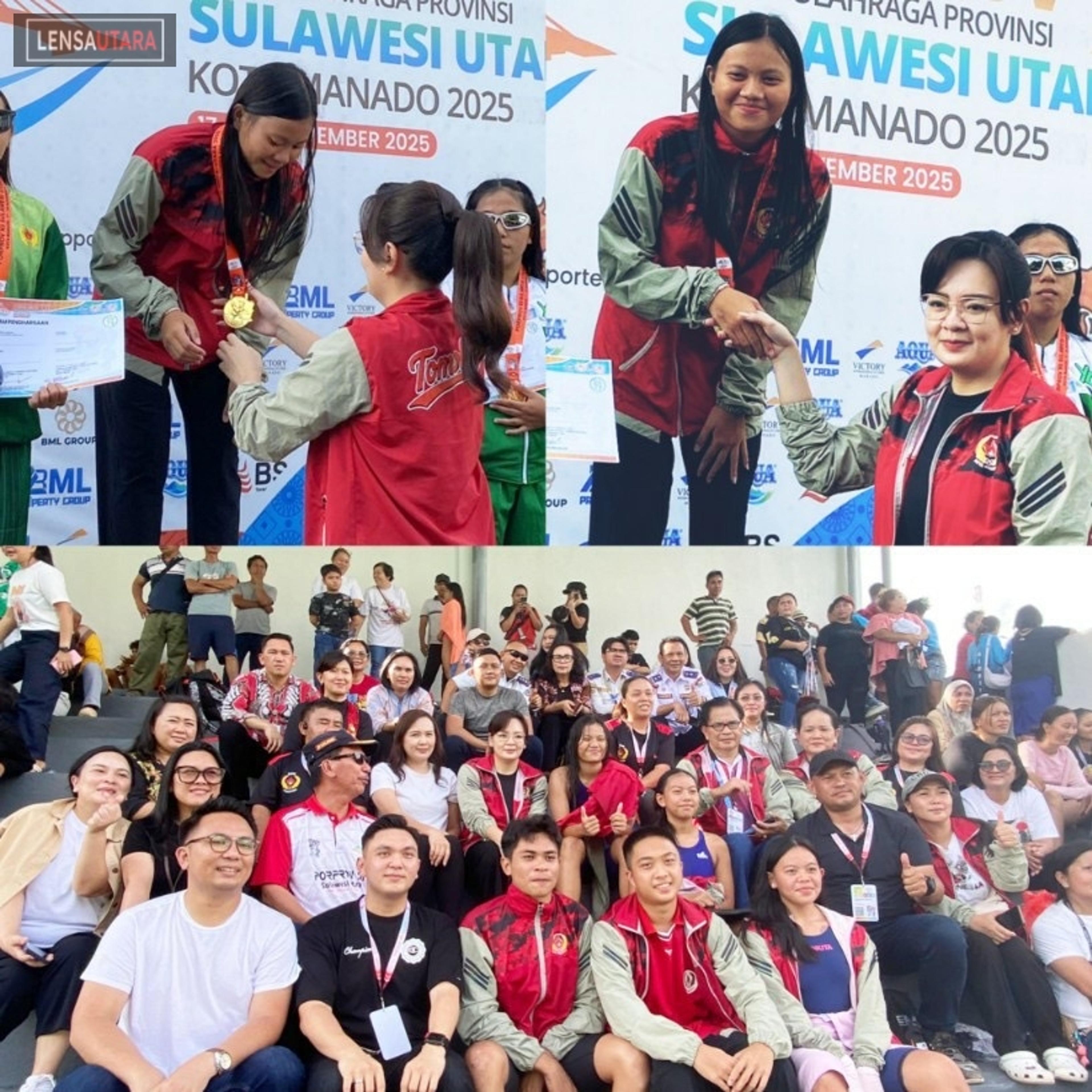 Wawali Sendy Rumajar Bangga, Perdana Kalungkan Medali Emas Bagi Atlet Tomohon