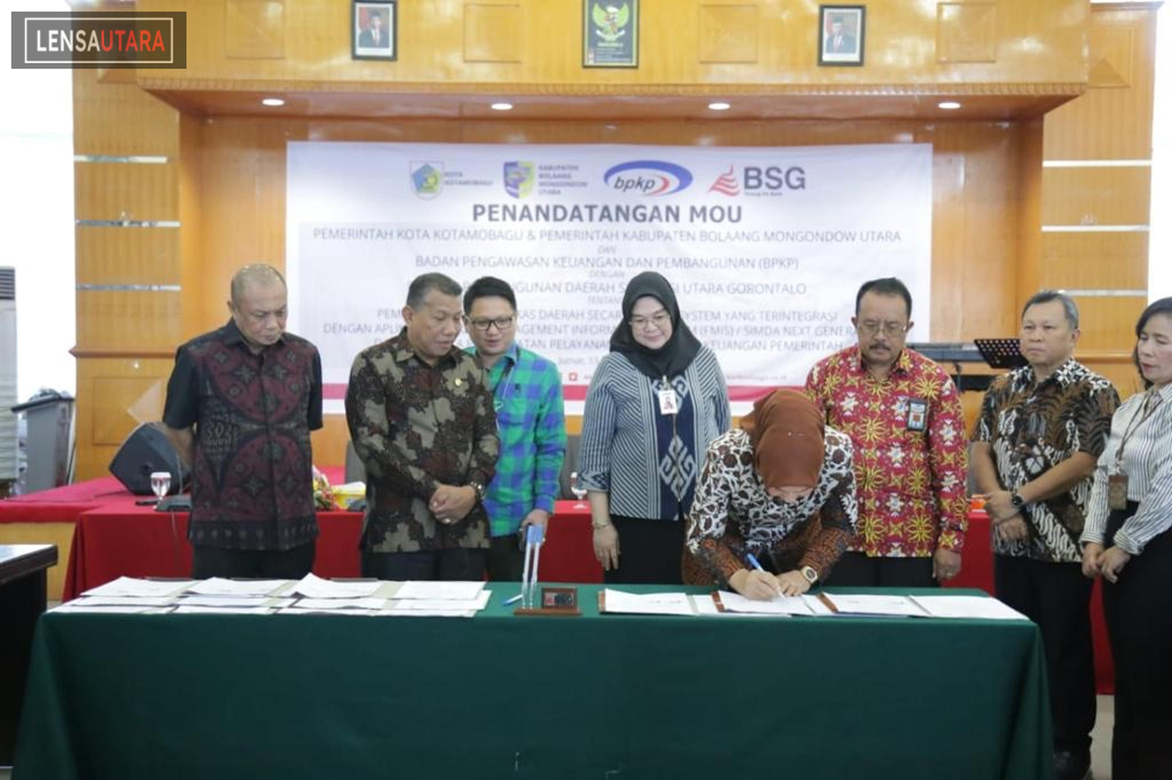 Kotamobagu dan Bolmut Teken MoU Bersama BSG dan BPKP Sulut