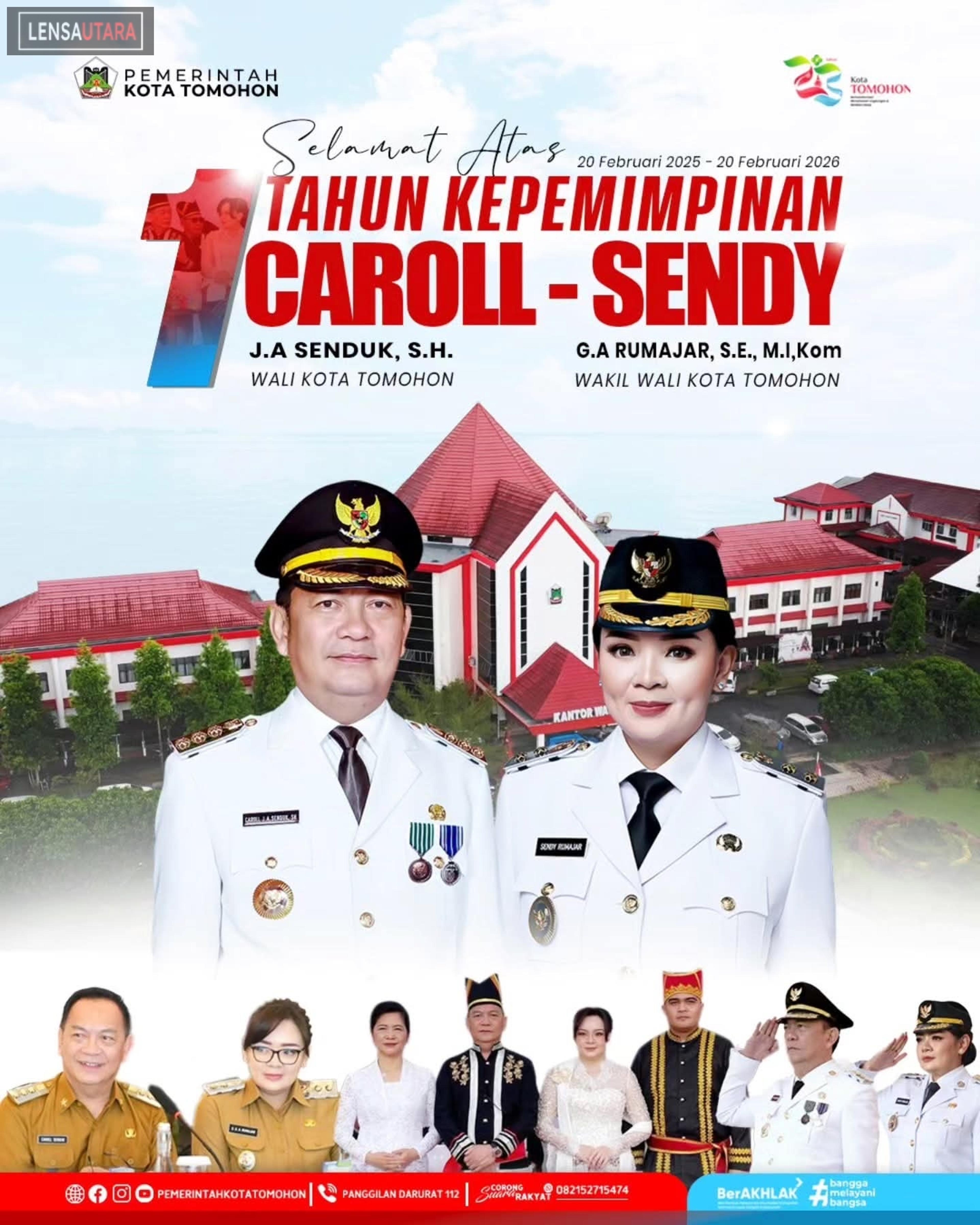 Satu Tahun Memimpin Kota Tomohon, Caroll-Sendy ke Depan Fokus Peningkatan Kualitas Pelayanan Publik