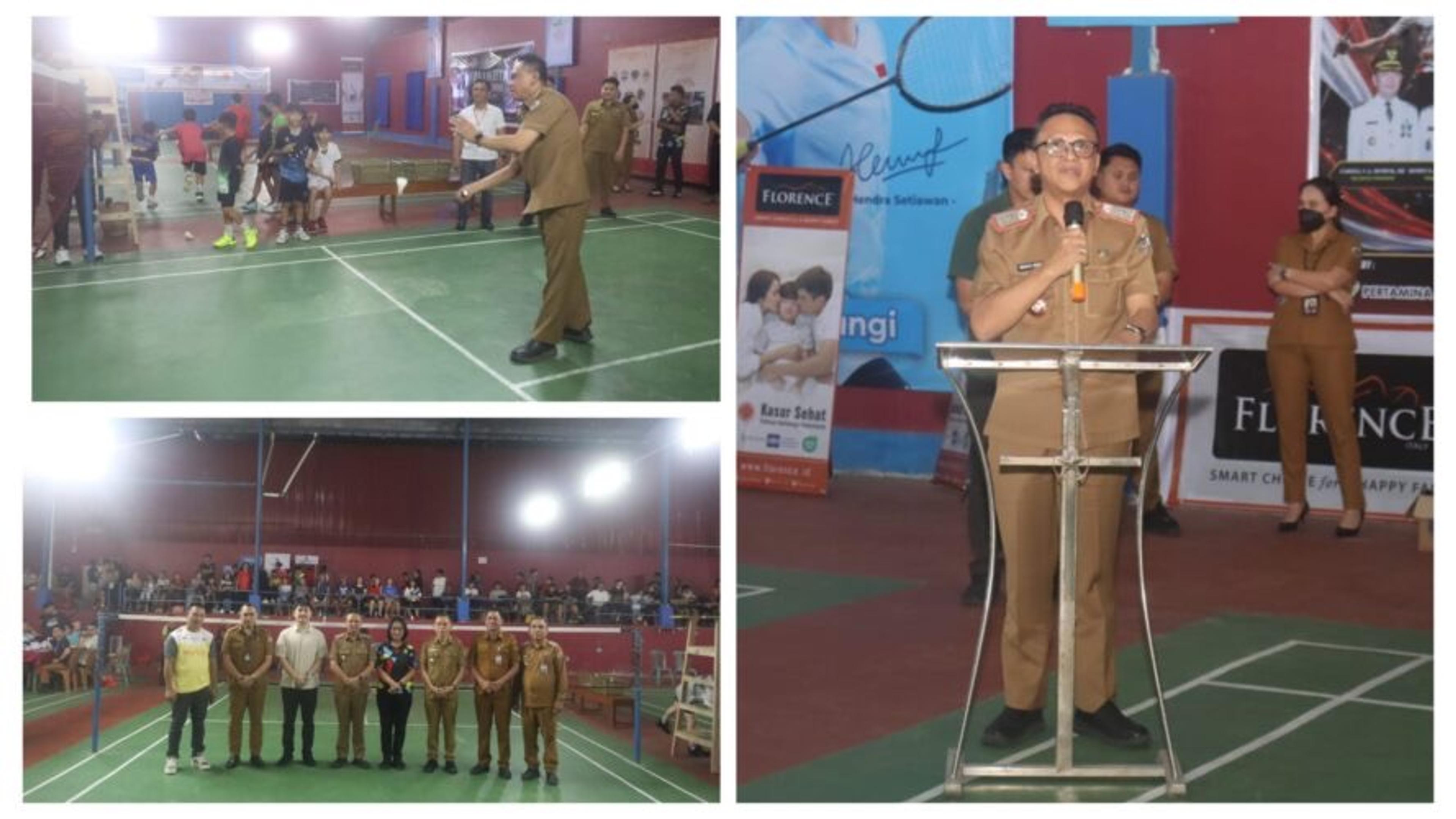 Dibuka Sekda Roring, Kejuaraan Bulutangkis Wali Kota Tomohon Cup 2026 Jadi Ajang Pembinaan Atlet