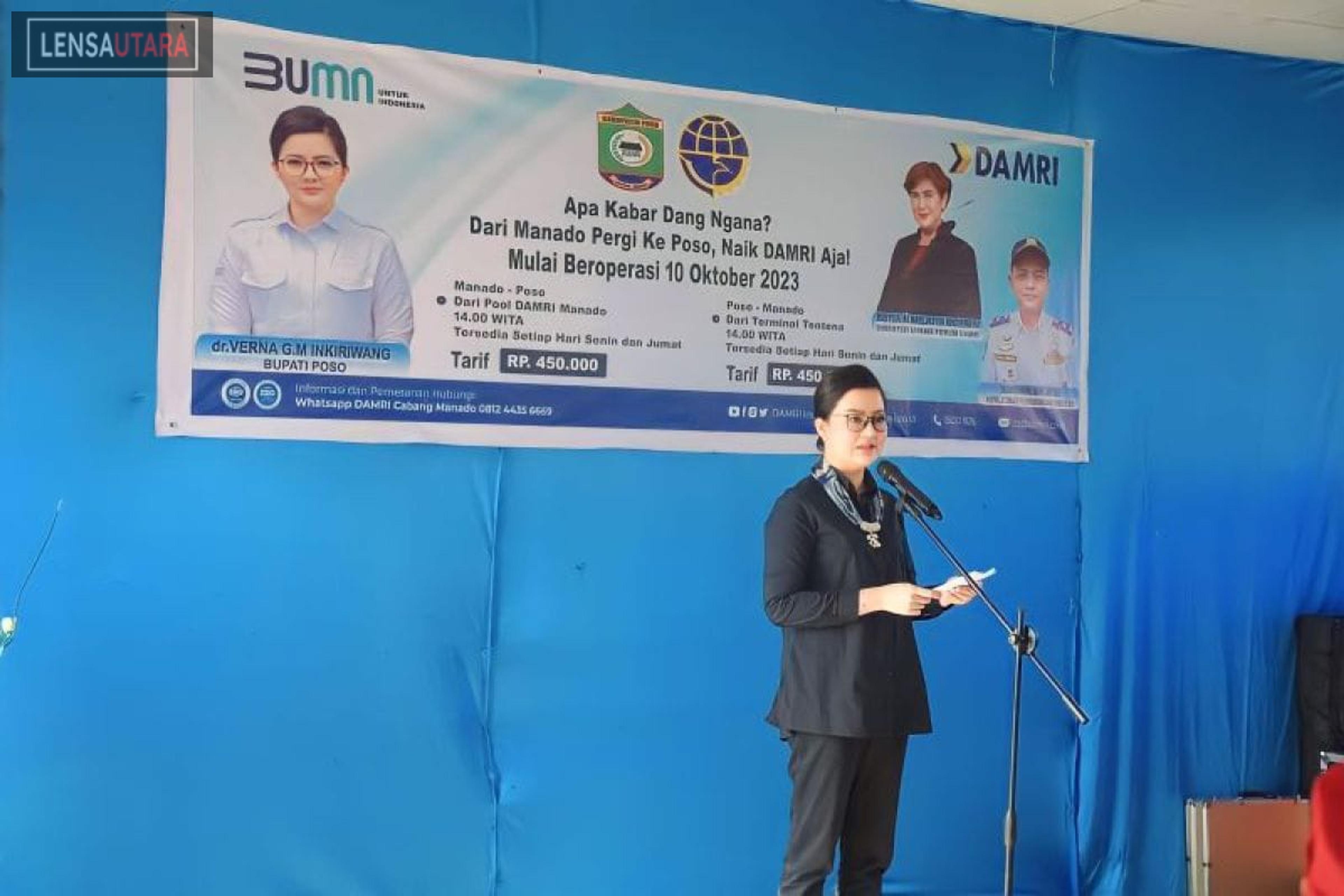 Bupati Poso Verna Inkiriwang Inisiasi Buka Layanan Transportasi Tentena-Manado