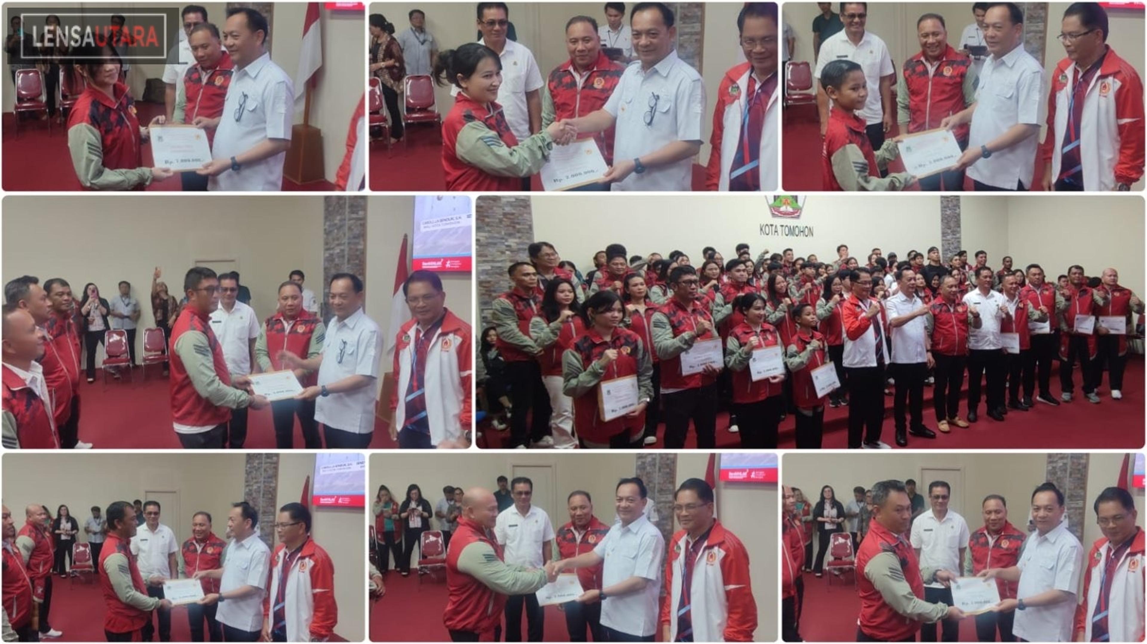 Atlet dan Pelatih asal Tomohon Peraih Medali di Porprov Sulut Terima Bonus dari Caroll Senduk