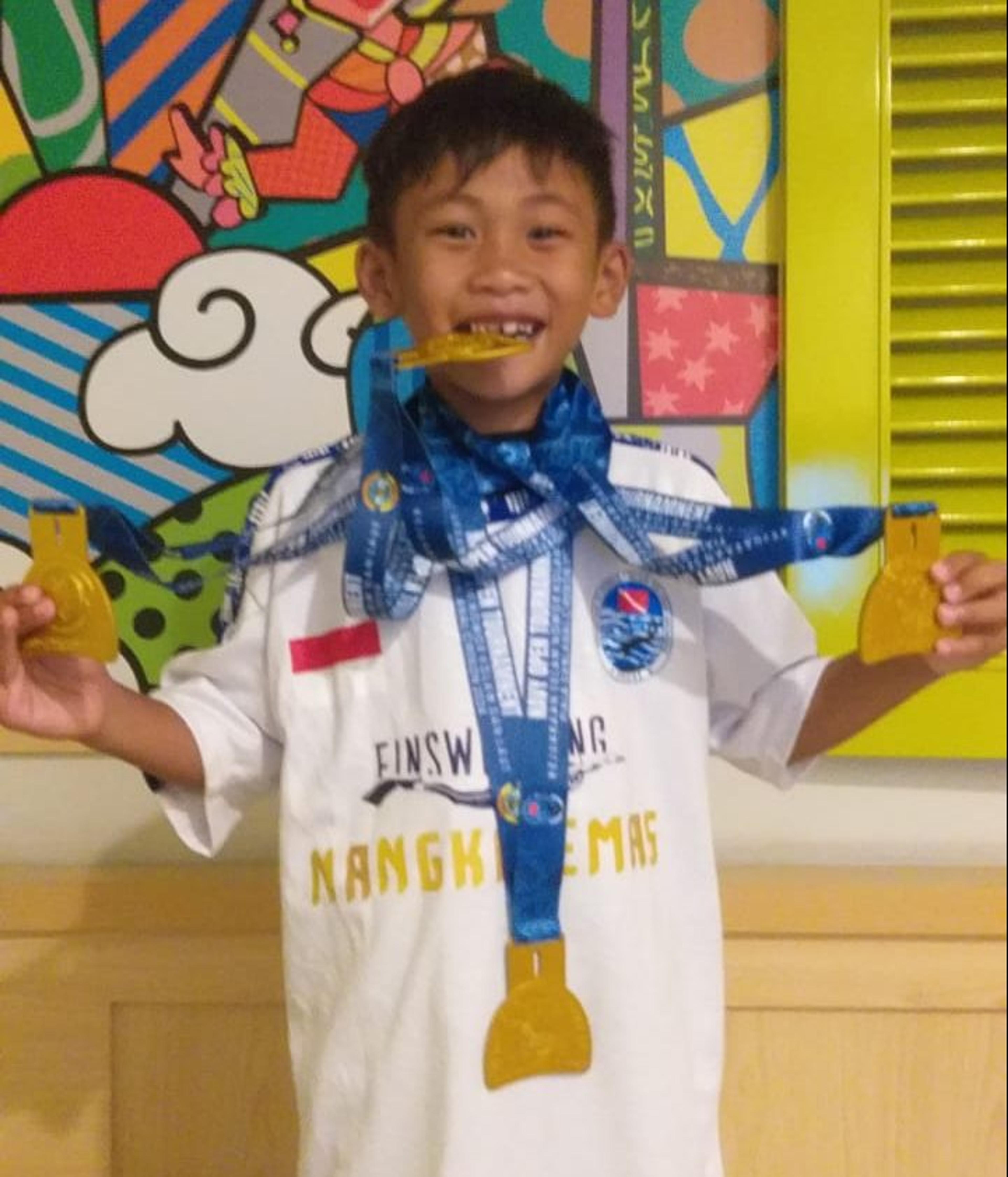 Hebat, Alexander Nangka Sabet 4 Medali Emas di Kejuaraan Selam Tingkat Nasional