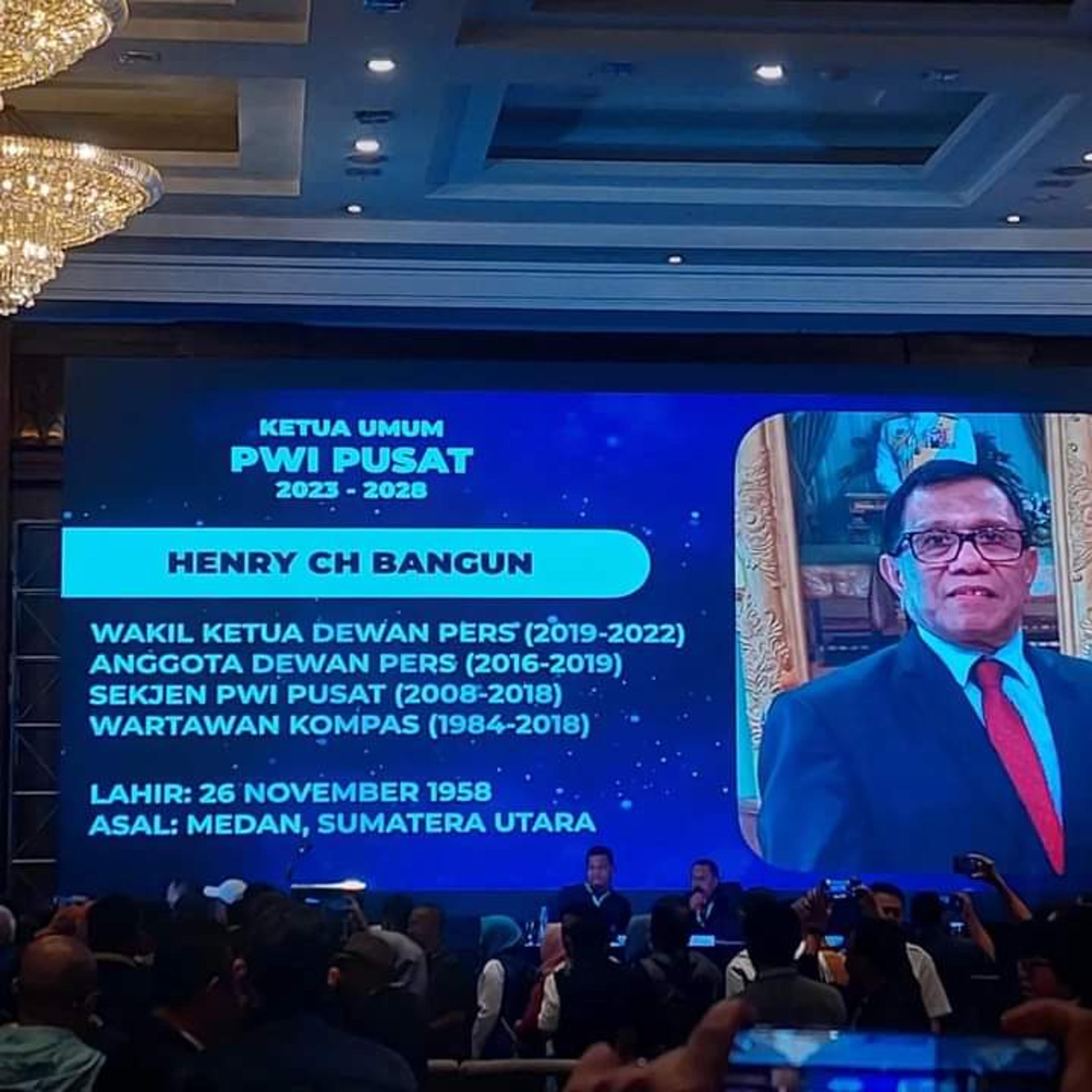 Hendry Ch Bangun Terpilih Jadi Ketua Umum PWI Pusat Periode 2023-2028