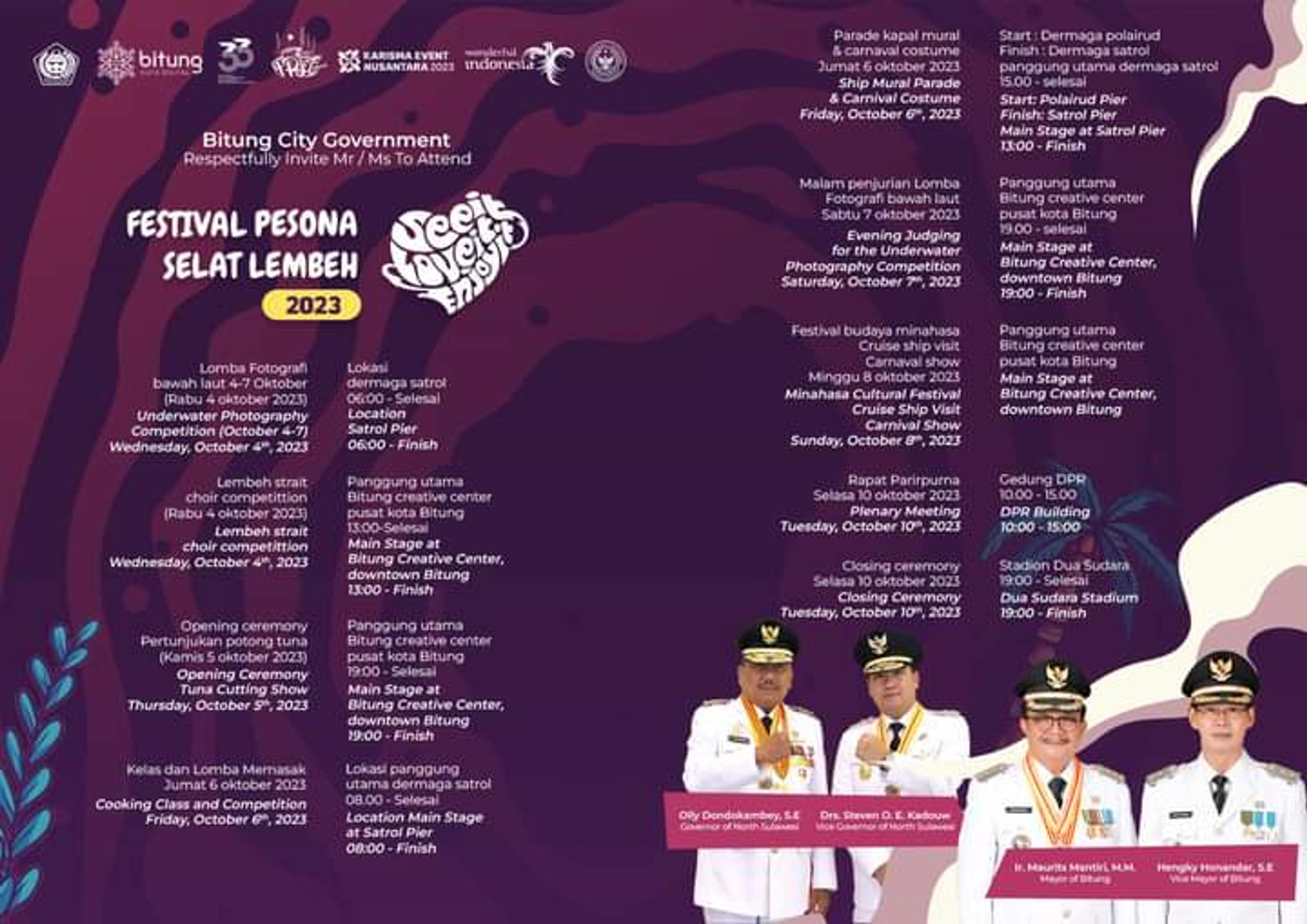 FPSL Kota Bitung 2023 Bakal Meriah, Datangkan Turis Mancanegara