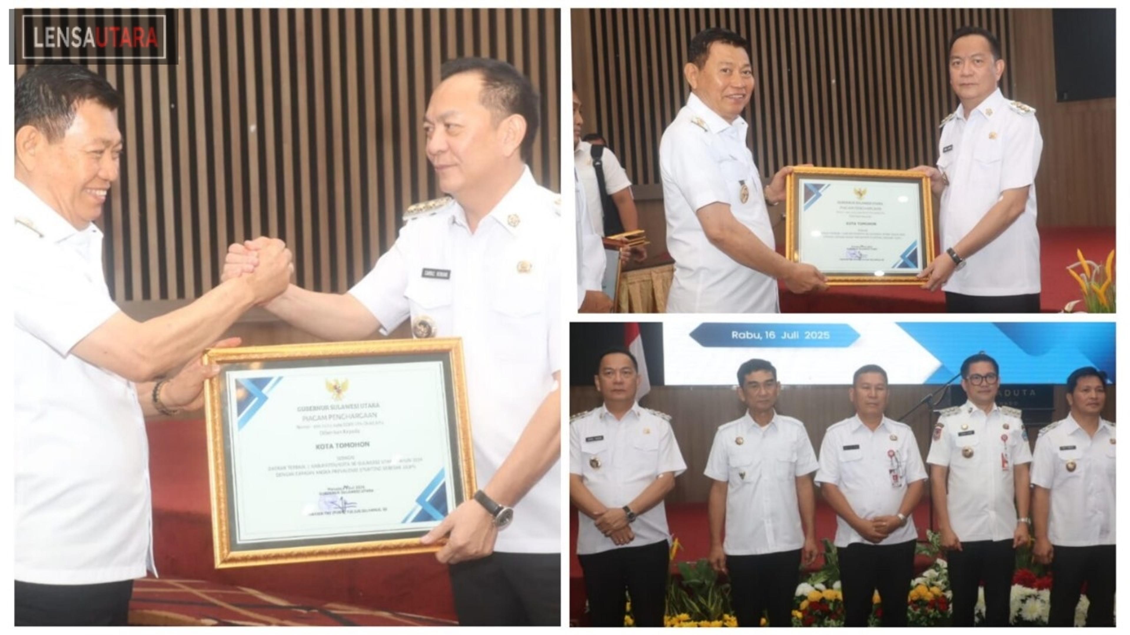 Kota Tomohon Terima Penghargaan Terbaik 1 Turunkan Prevalensi Stunting se-Sulut
