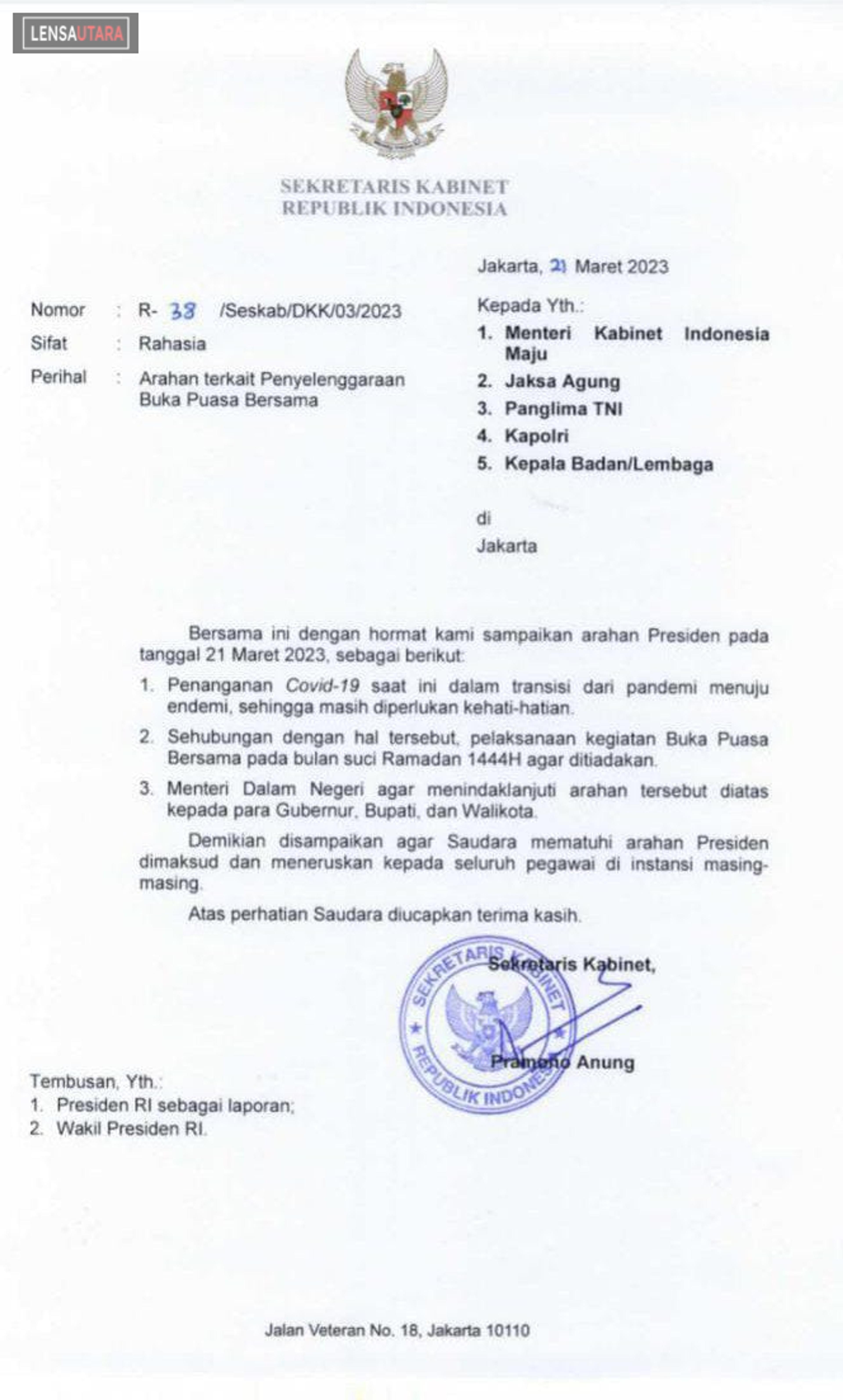 Jokowi Larang Pejabat dan Pegawai Pemerintah Adakan Buka Puasa Bersama