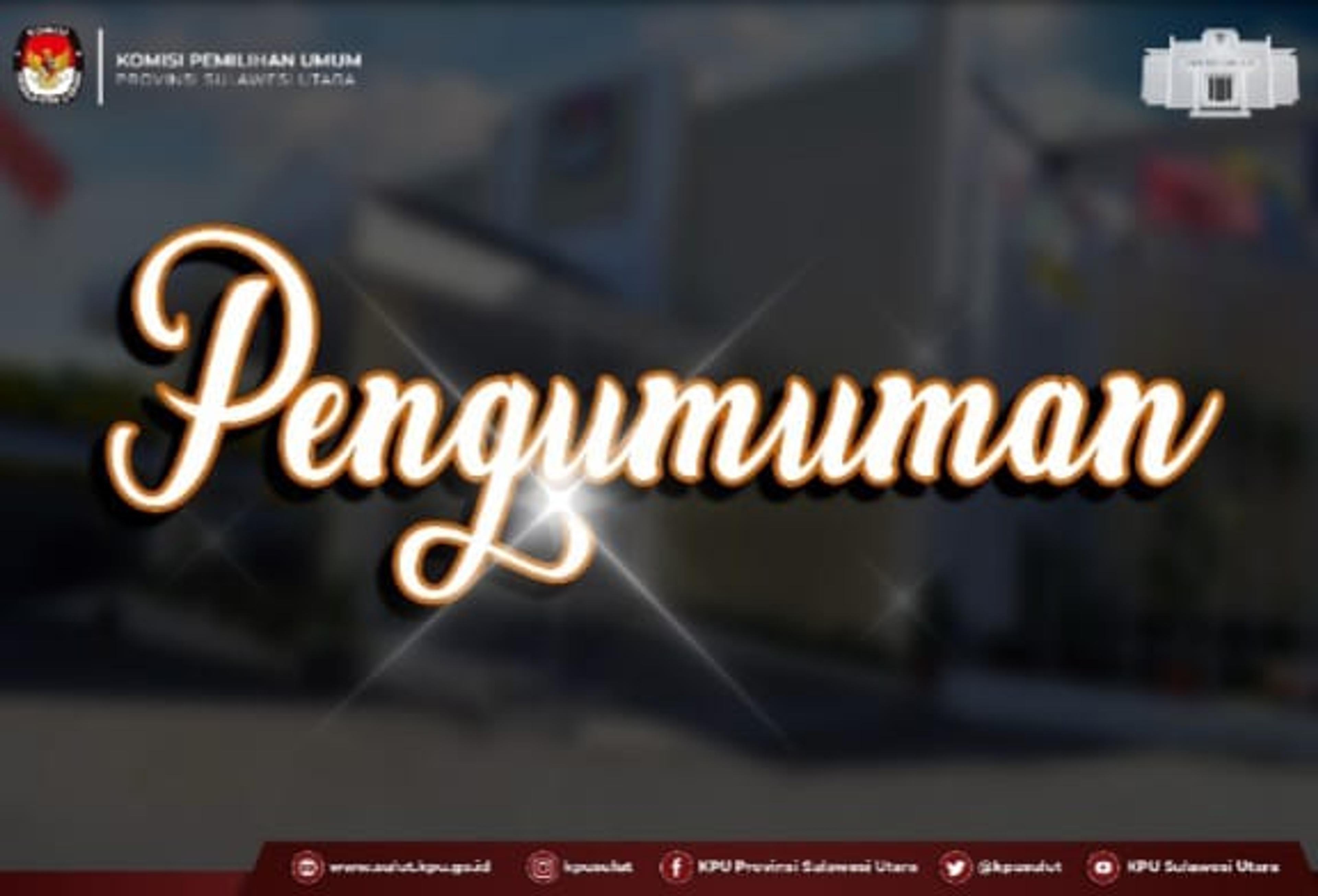 Ini Nama-Nama Hasil Seleksi Bakal Calon Anggota KPU Kabupaten/Kota Gelombang 6 di Sulut