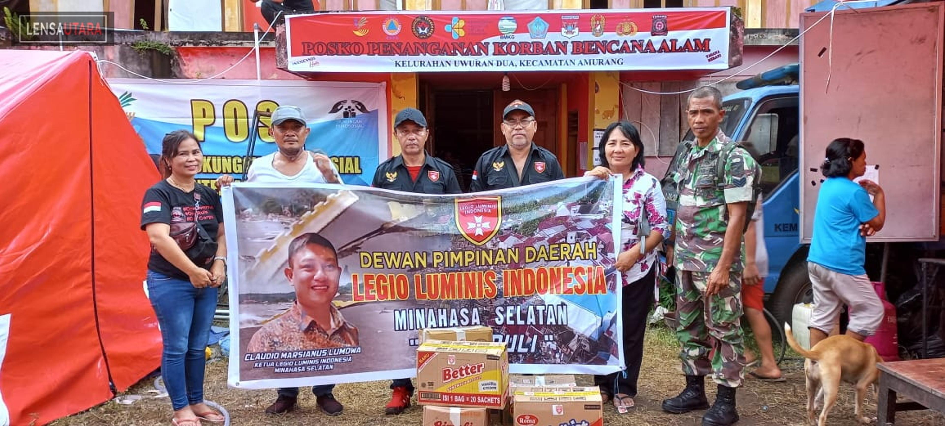 Peduli Kemanusiaan, LLI Minsel Salurkan Bantuan di Posko Uwuran