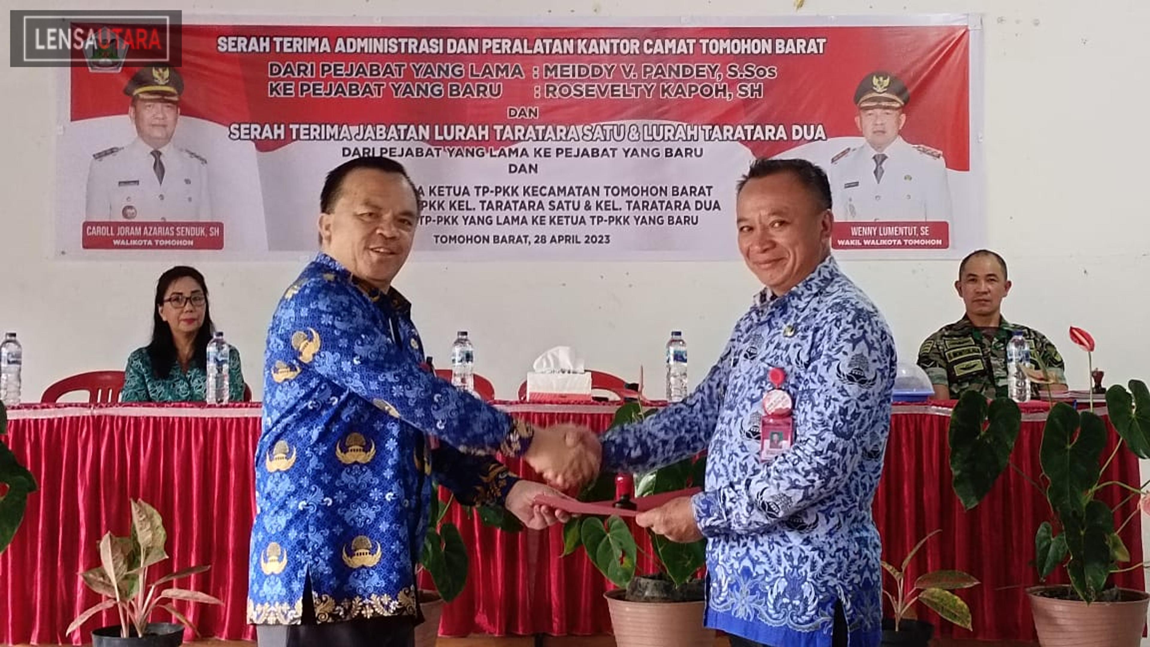 Serah Terima Administrasi Kecamatan Tomohon Barat, dari Pandey ke Kapoh