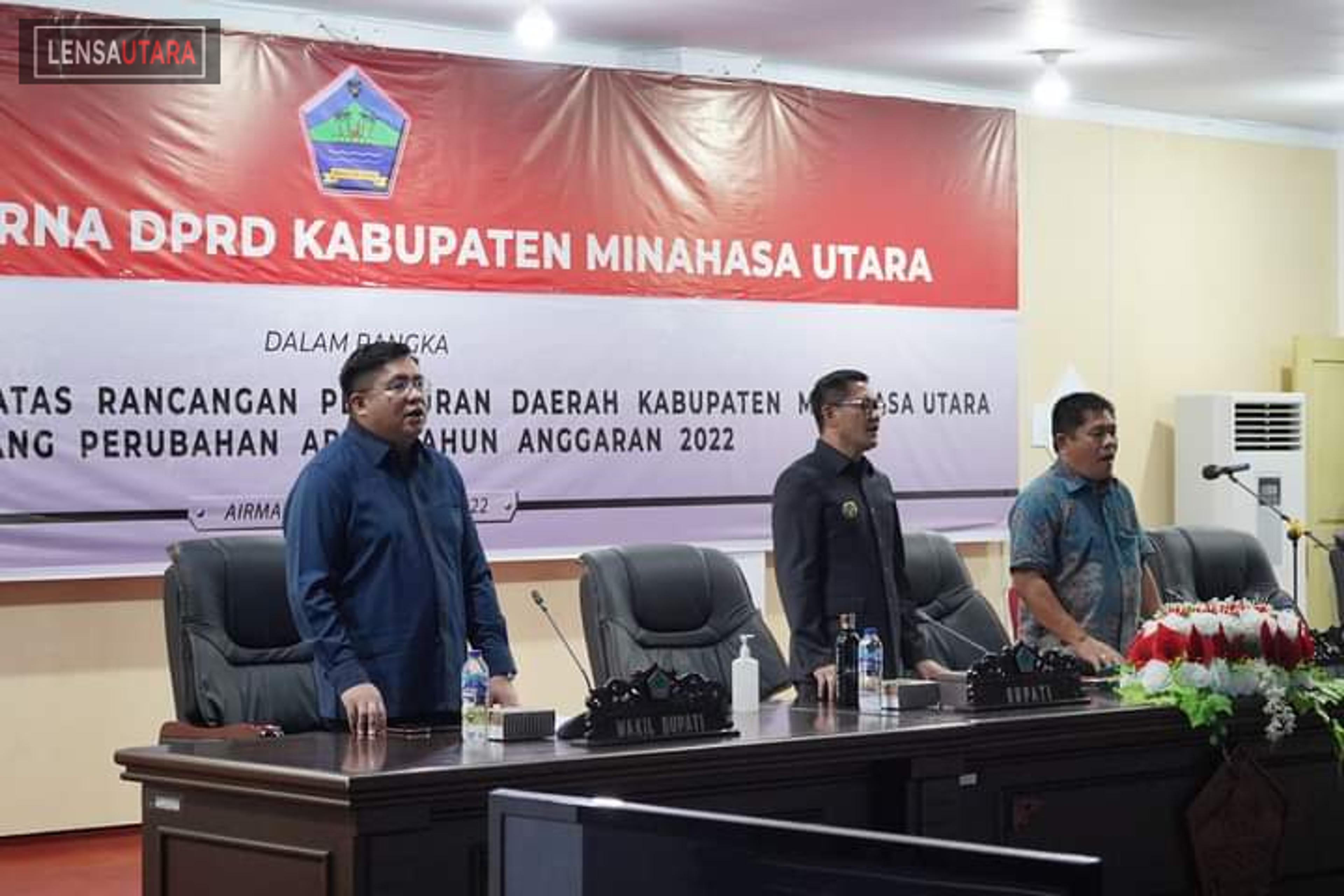 Ranperda Perubahan Anggaran 2022 Minahasa Utara Disahkan DPRD
