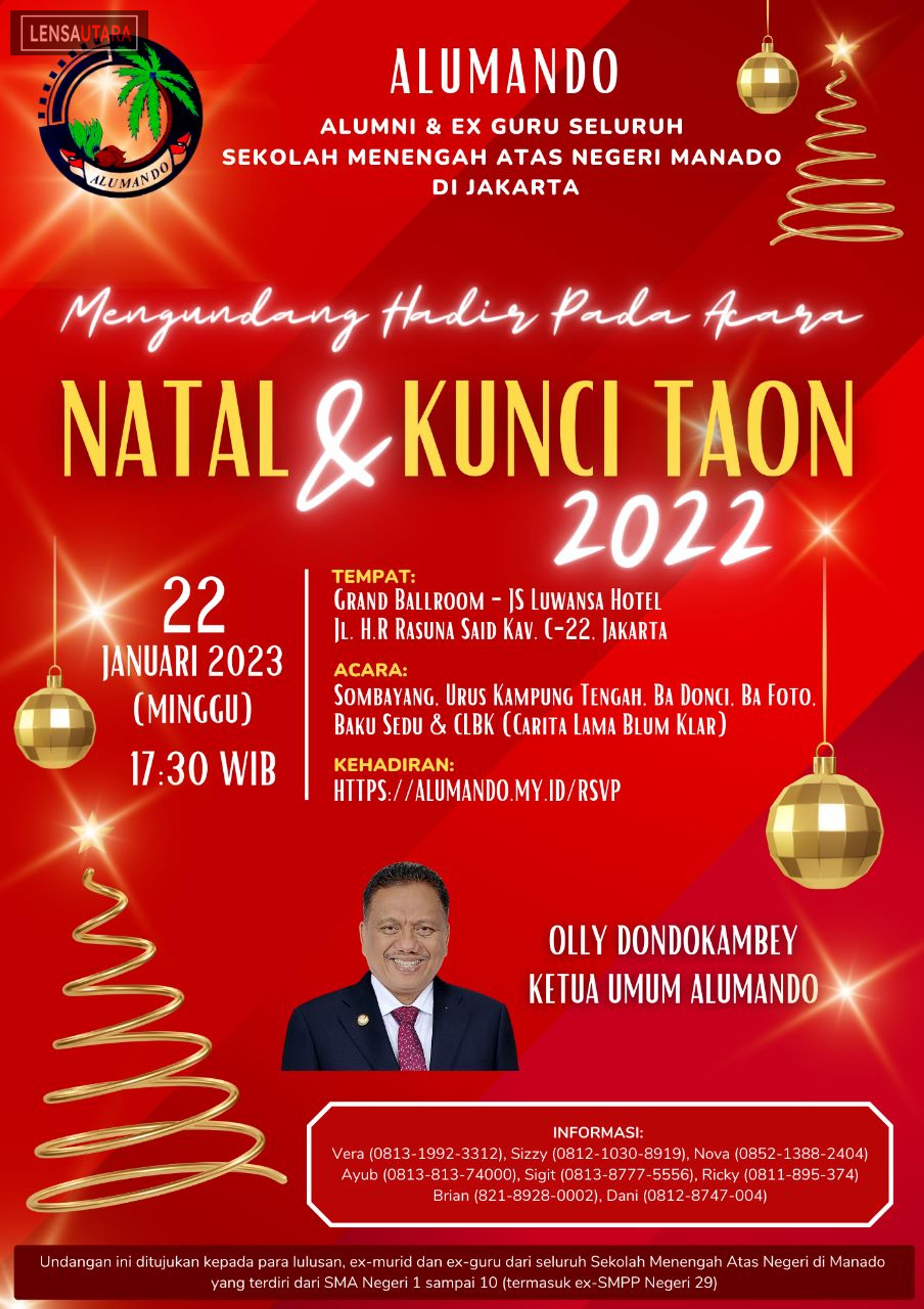 Alumando Jakarta akan Gelar Natal 2022 dan Kunci Taon