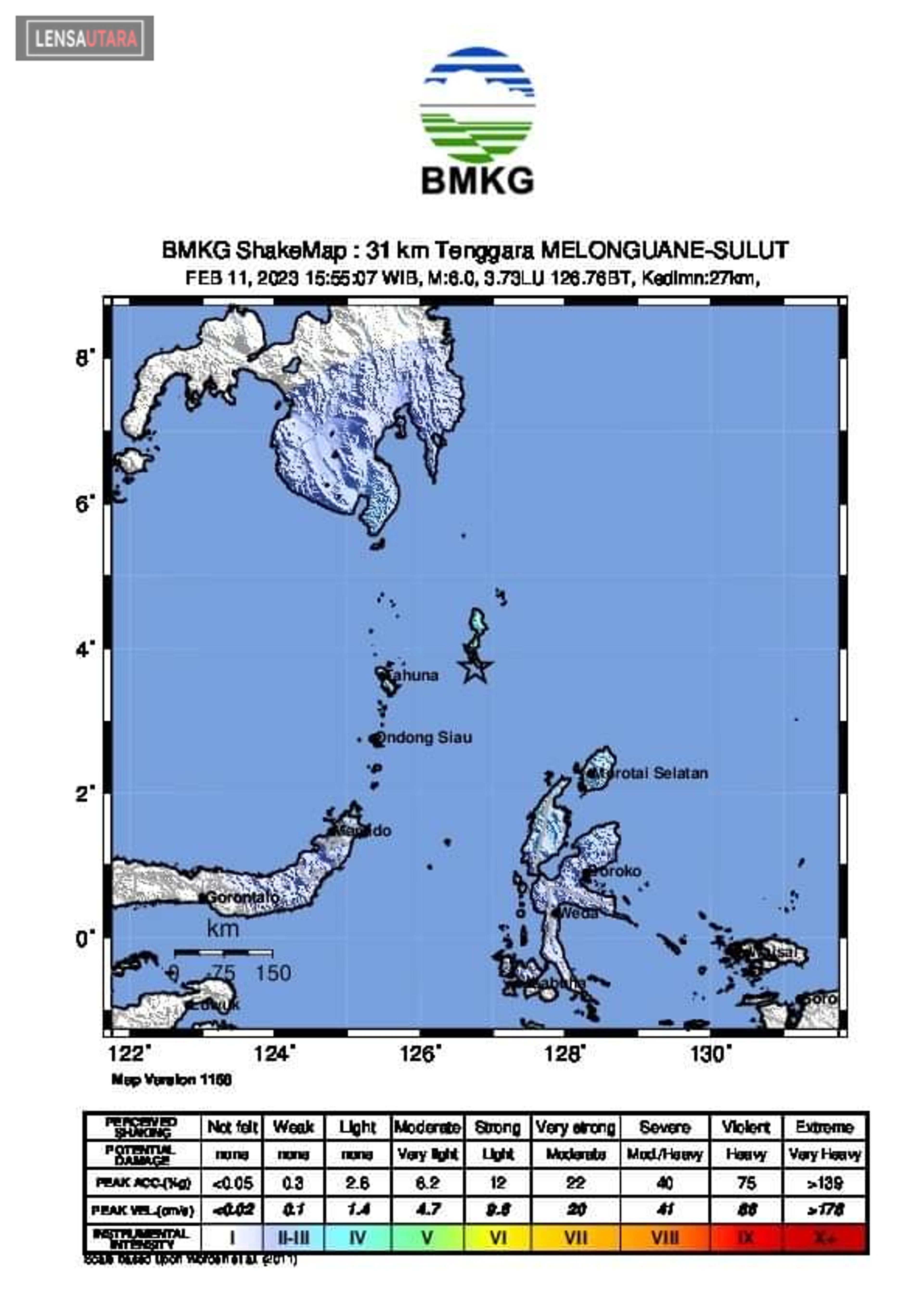 Kepulauan Talaud Diguncang Gempabumi Tektonik M6,0, Tidak Berpotensi Tsunami