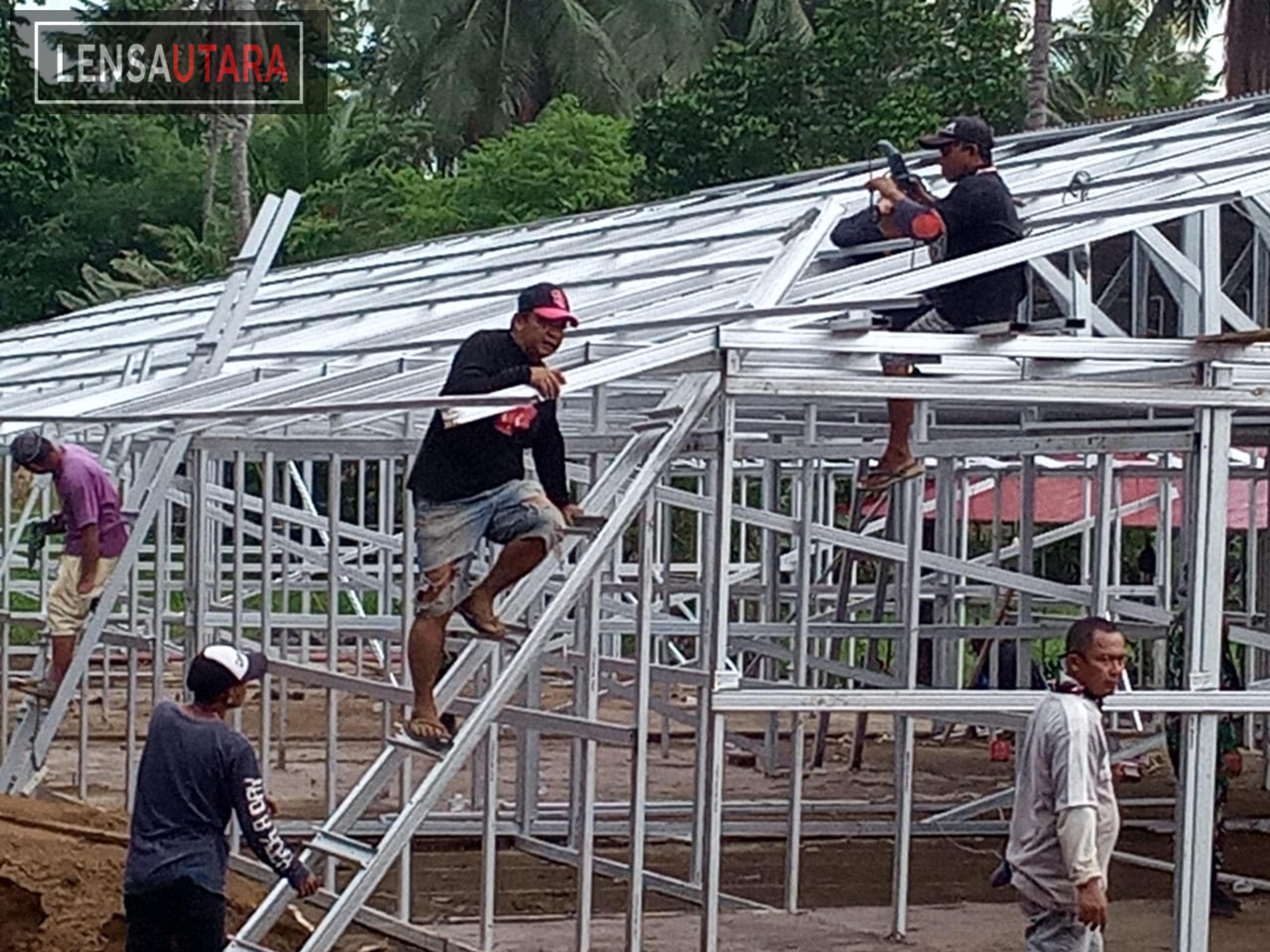 Hunian Sementara Korban Abrasi Amurang Terus Digenjot