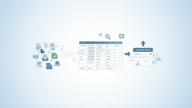 An abstract composition with soft gradients and geometric shapes, featuring diverse, flowing data elements converging into a clean, structured grid, demonstrating the ordering process in unstructured data management.