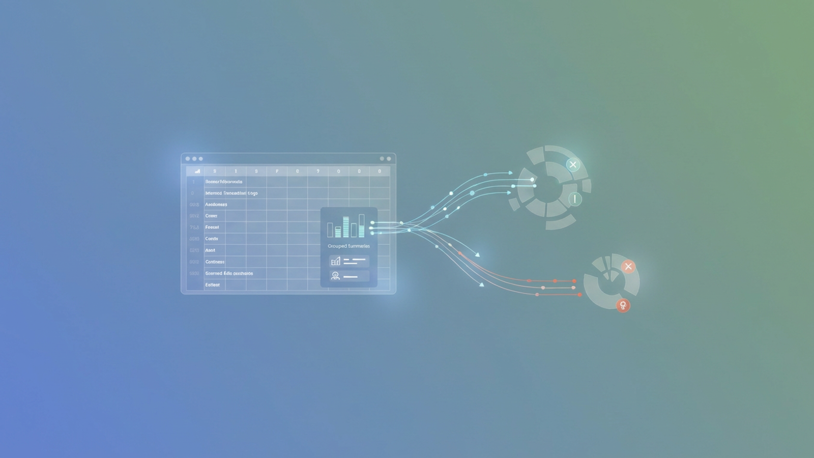 Clean geometric data blocks, rendered with soft gradients, flow and align across a subtle grid, symbolizing the precise process of transaction reconciliation and financial auditing.
