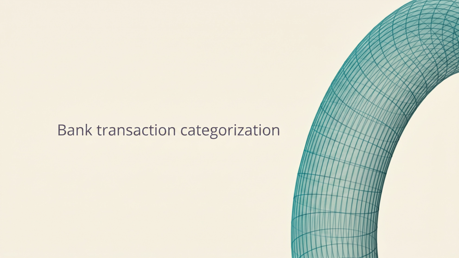 Bank transaction categorization.