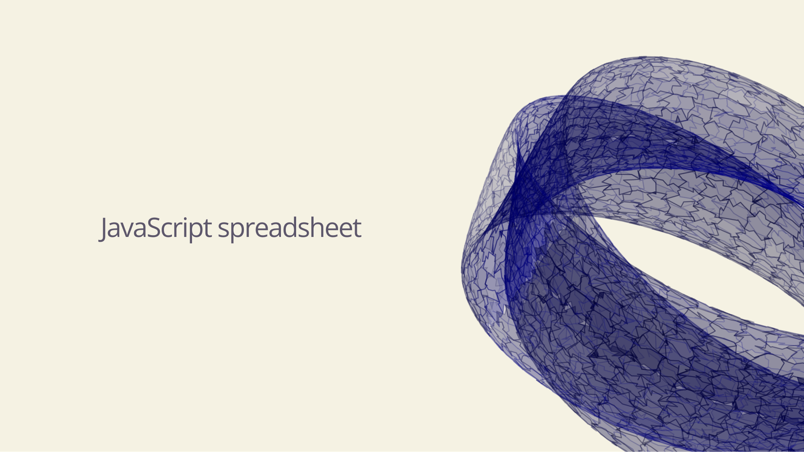 Purple rings with "JavaScript spreadsheet".