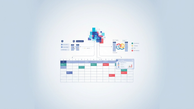 A minimalist composition of soft gradient-filled geometric shapes forms a subtle grid, with flowing lines suggesting intelligent connections and data transformation for robust ai data management.