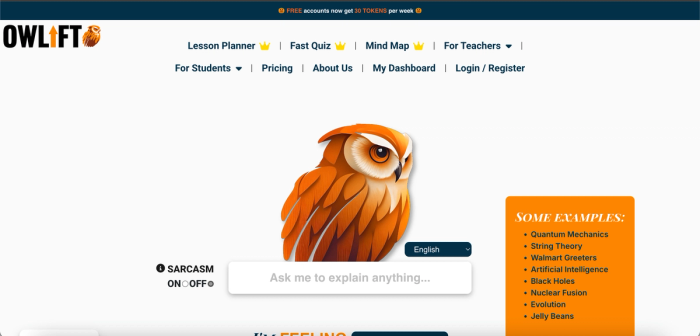 Owlift homepage