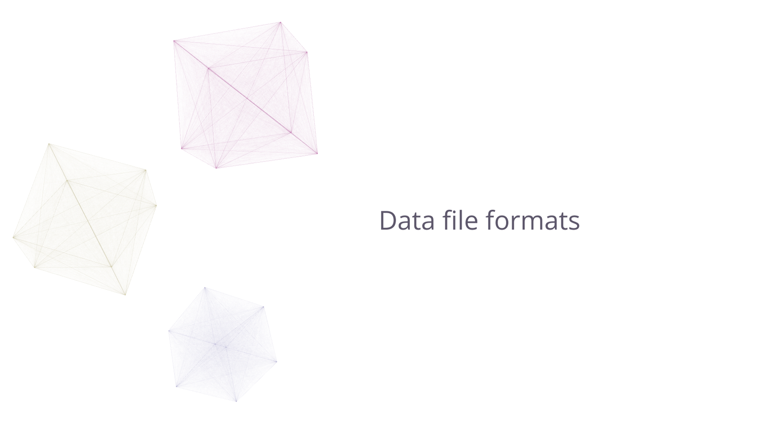 Abstract cubes with "Data file formats".