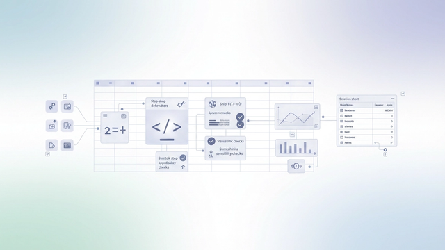 An abstract geometric composition features interconnected shapes in soft gradients and negative space, illustrating the step-by-step verification process inherent in a mathematical chatgpt workflow within a structured data environment.